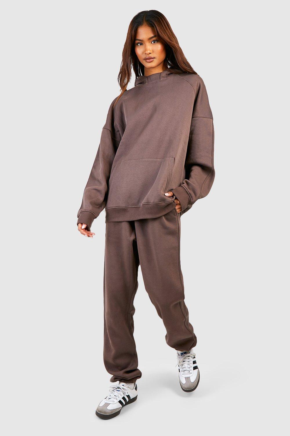 Womens Tall Stripe Detail Hoodie Tracksuit - Brown - Xl, Brown