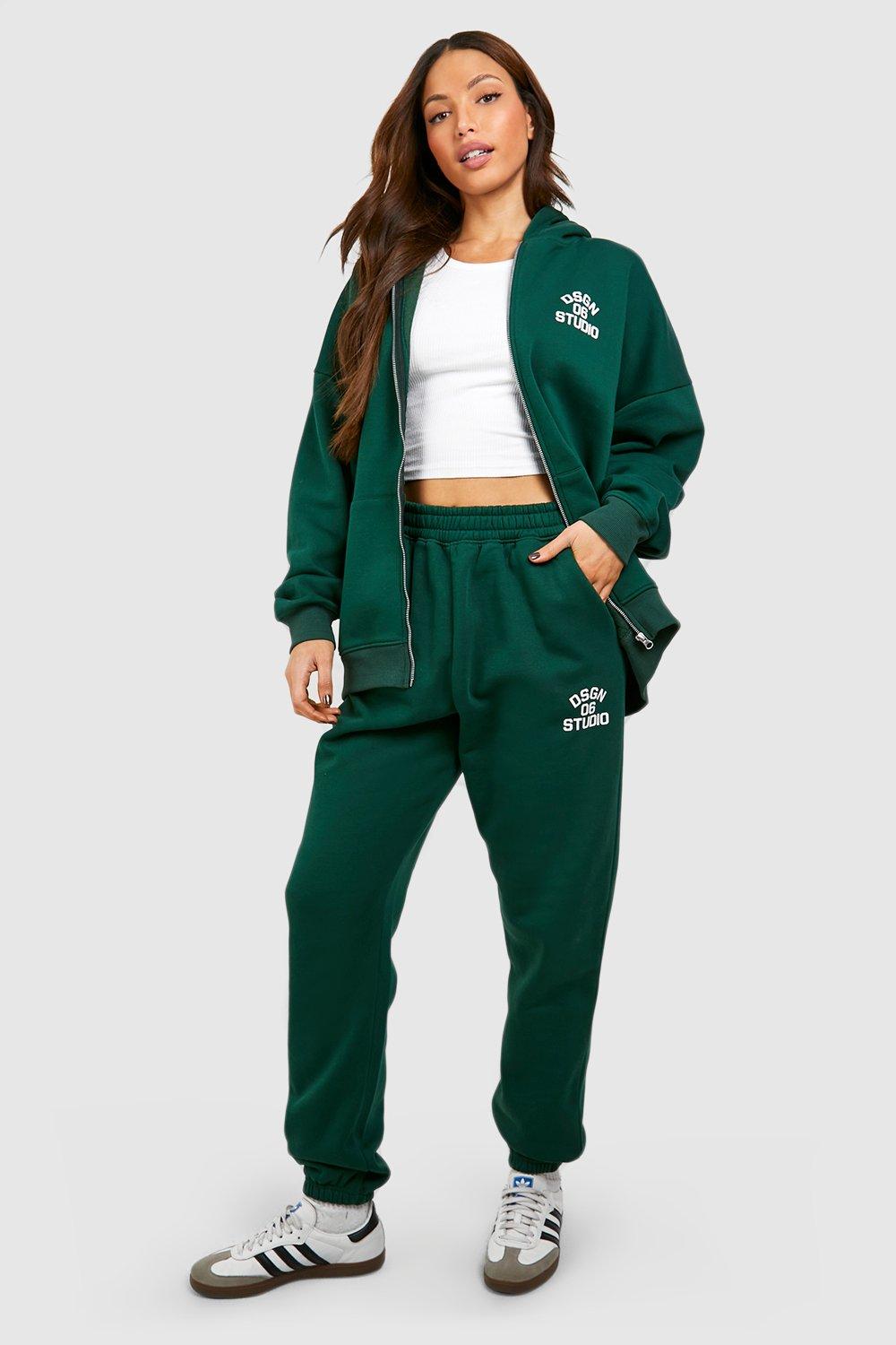 Womens Tall Dsgn 06 Studio Print Zip Up Tracksuit - Green - Xl, Green