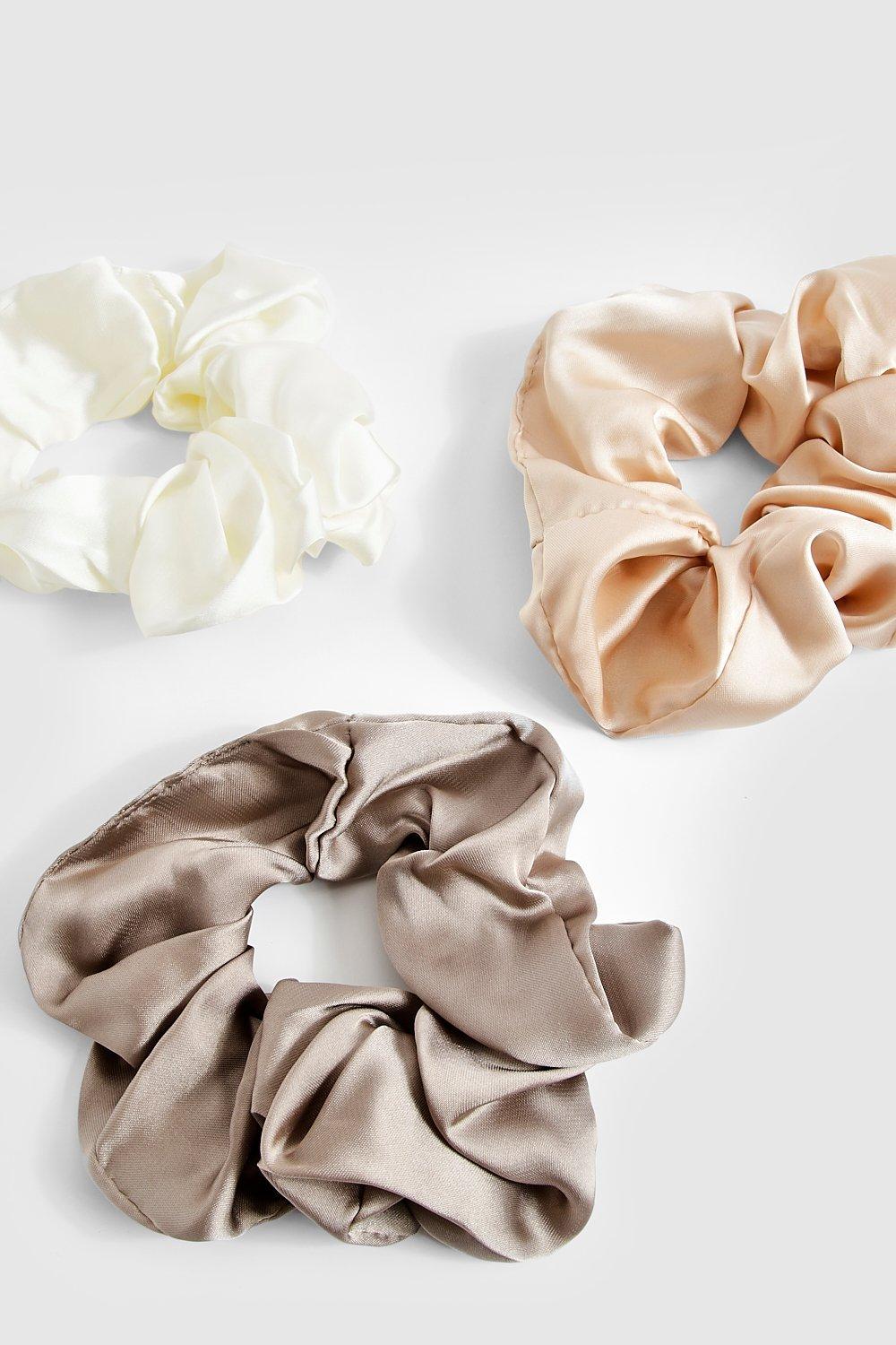 Womens Tonal Scrunchie 3 Pack Beige One Size Beige