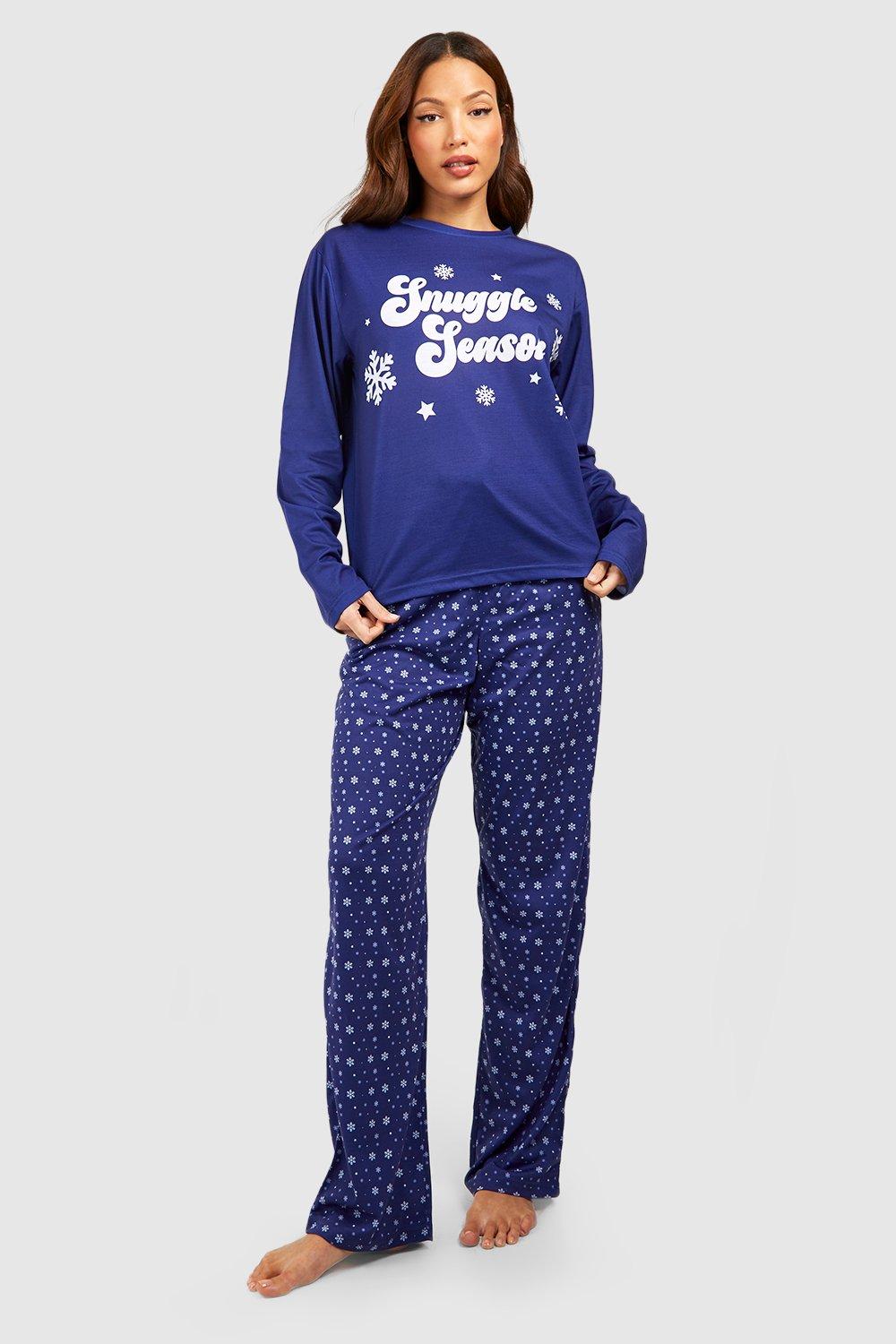 Womens Tall Snuggle Season Pyjama Set - Blue - 8, Blue