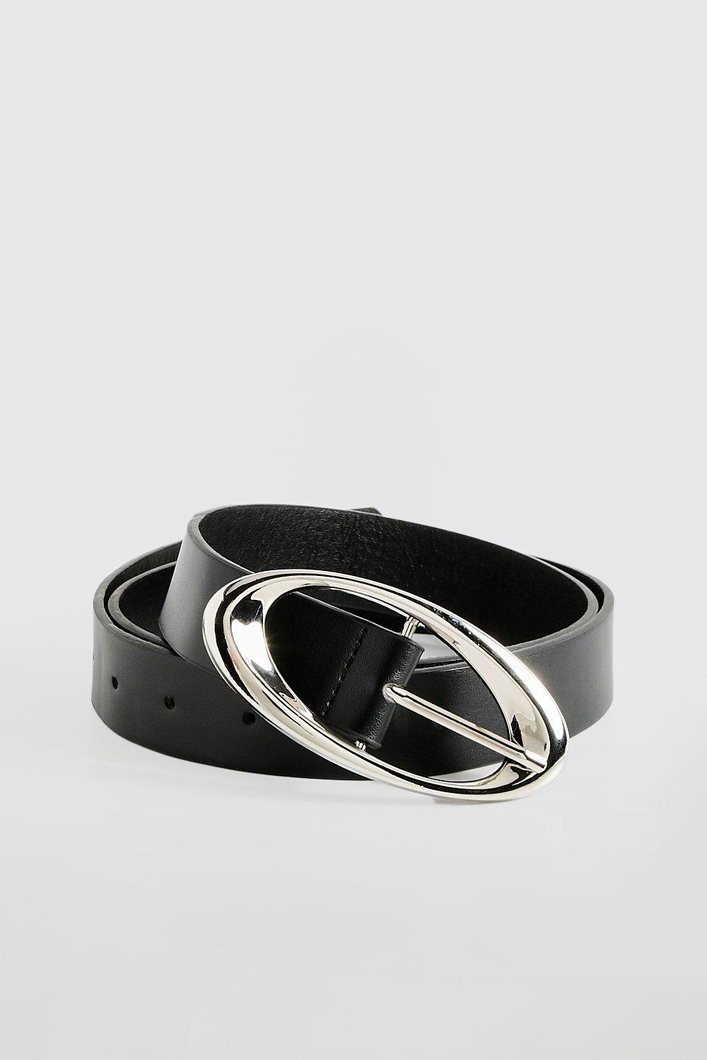 Click to view product details and reviews for Womens Silver Oval Detail Belt Black One Size Black.