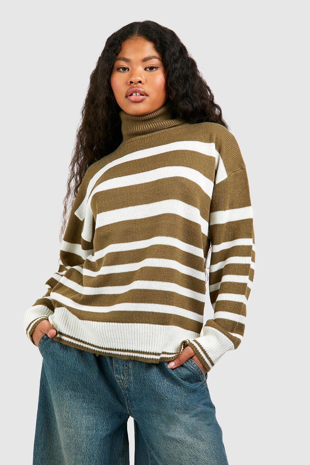 Womens Petite Stripe Roll Neck Jumper - Multi - 10, Multi