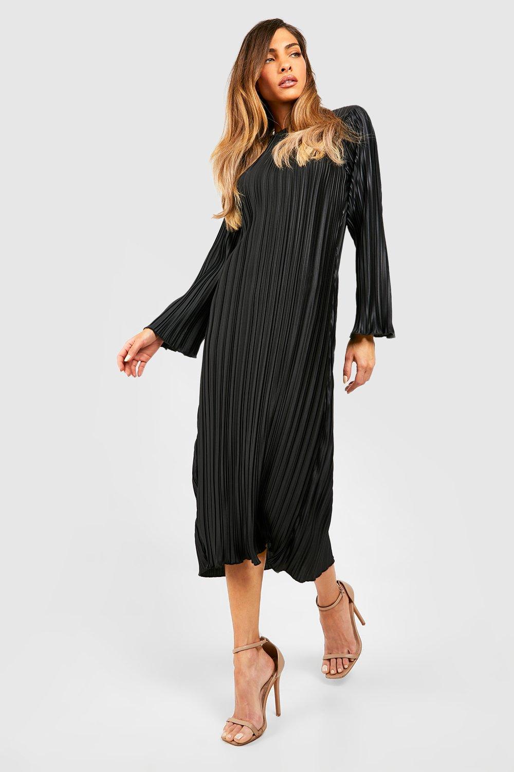 Robe Longue Plissée - Noir - 42, Noir