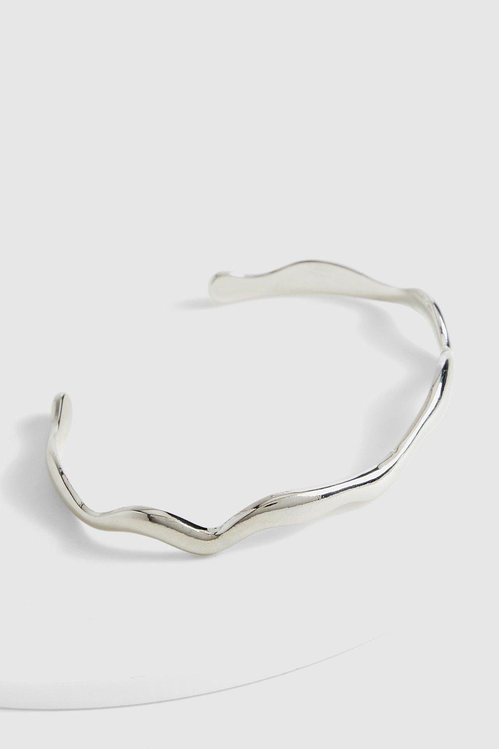 Womens Squiggle Bangle - Grey - One Size, Grey