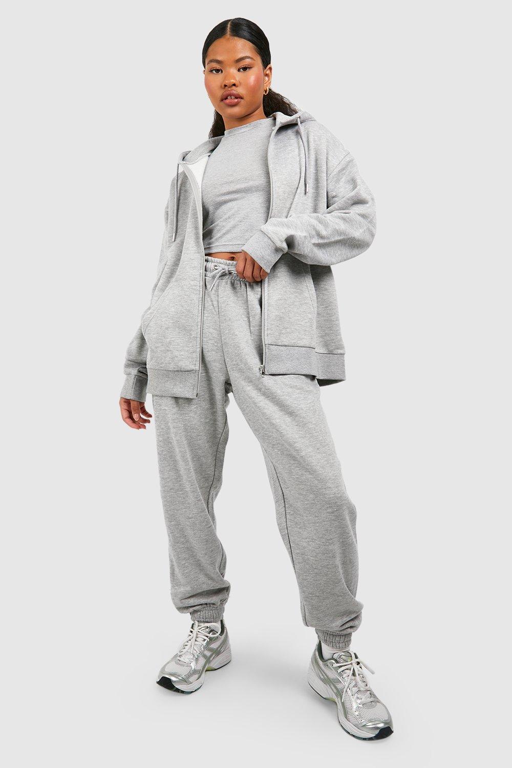 Womens Petite Dsgn Studio 3 Piece Zip Through Tracksuit - Grey - L, Grey