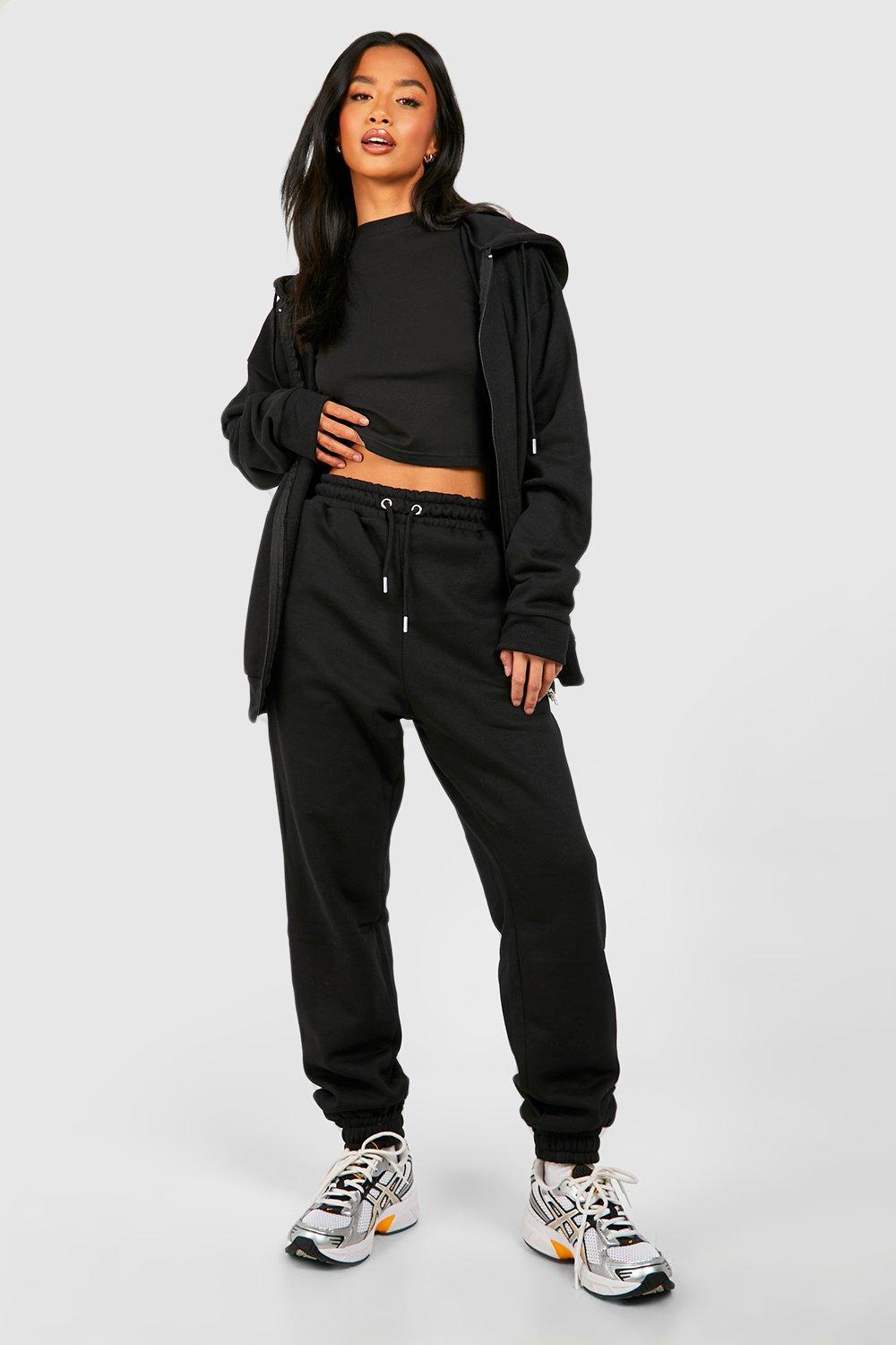 Womens Petite Dsgn Studio 3 Piece Zip Through Tracksuit - Black - S, Black