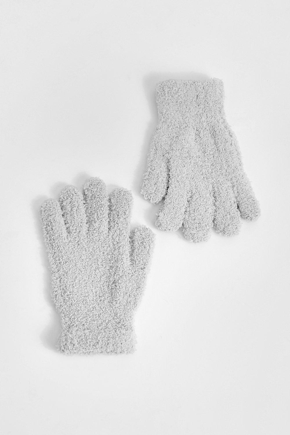 Boohoo Pluizige Handschoenen, Grey