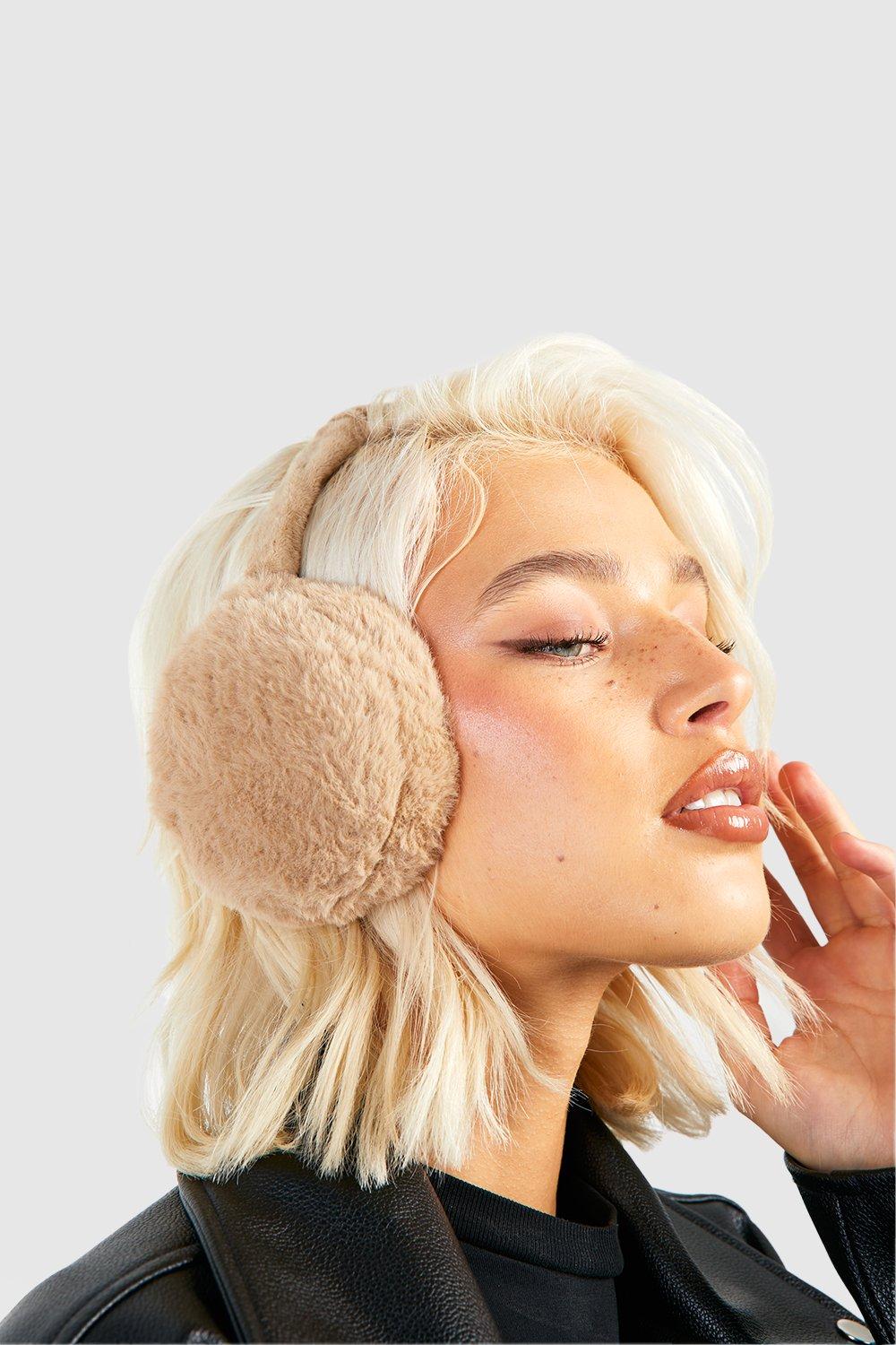 Womens Faux Fur Earmuffs - Brown - One Size, Brown