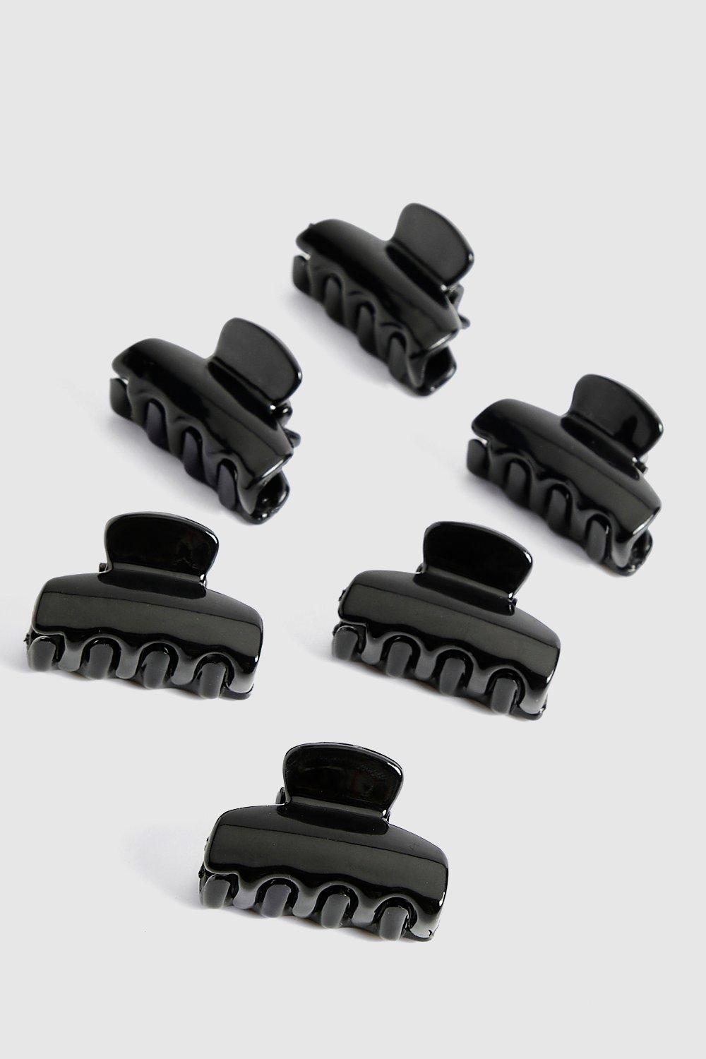 Womens 6 Pack Mini Claw Clips Black One Size Black