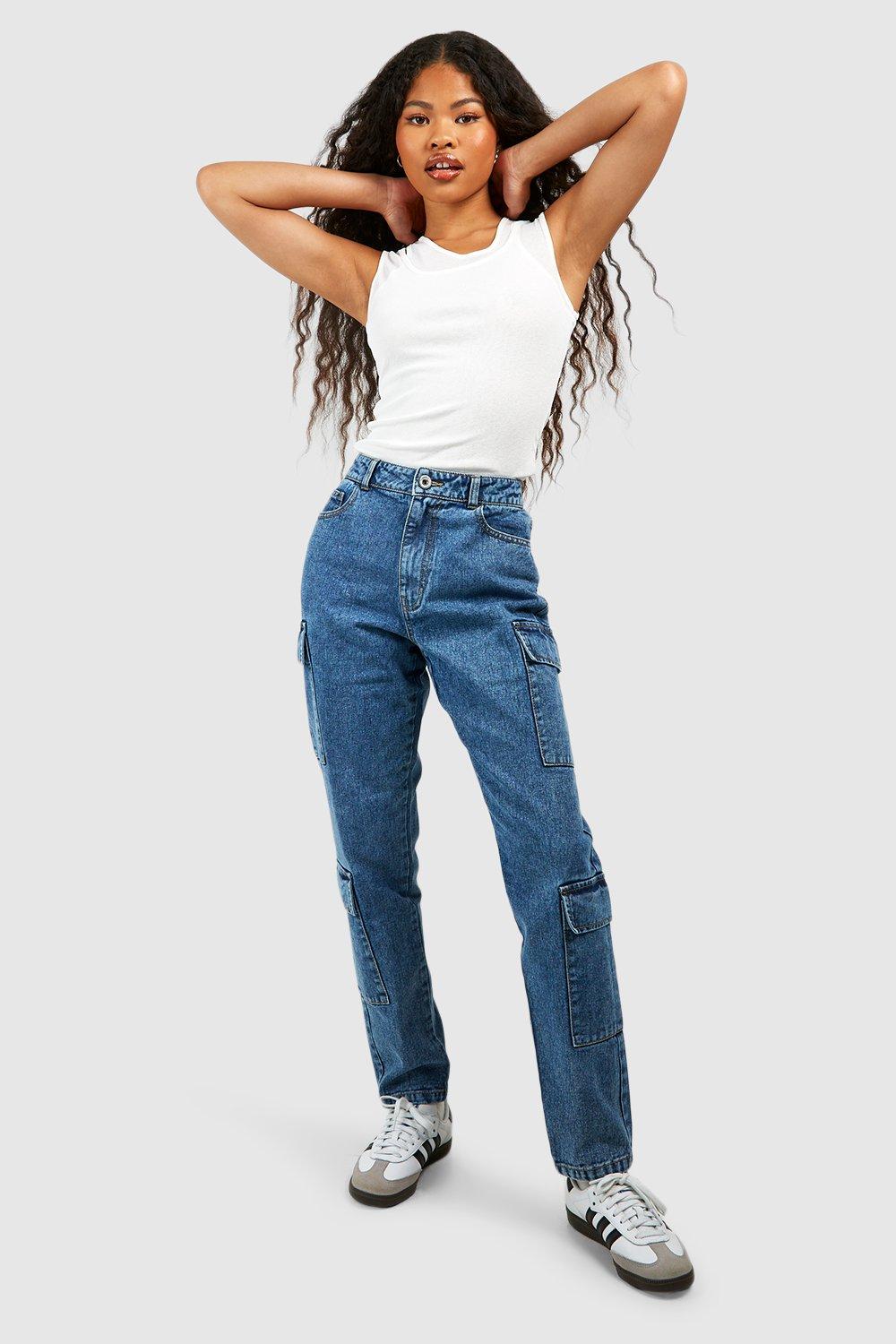 Image of Jeans Cargo Petite Basics Slim Fit, Grigio