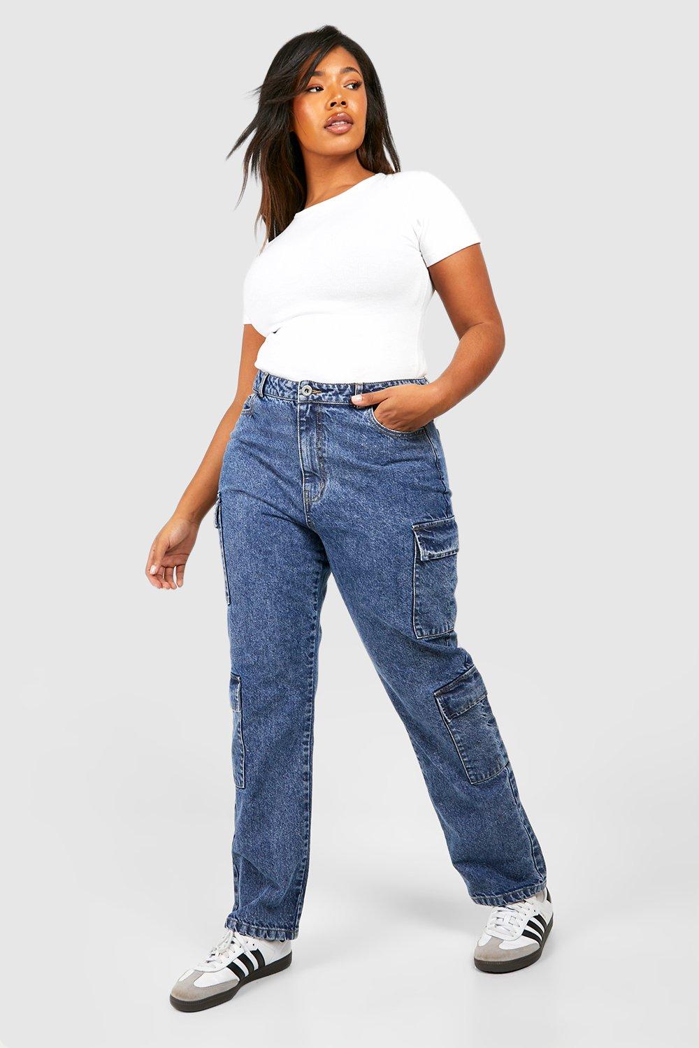 Image of Jeans Cargo Plus Size Basic Slim Fit, Grigio