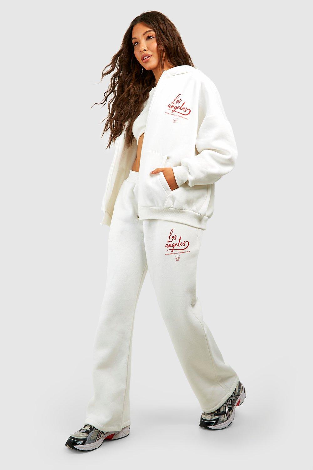 Womens Dsgn Studio Oversized Zip Through Straight Leg Tracksuit - Cream - Xl, Cream