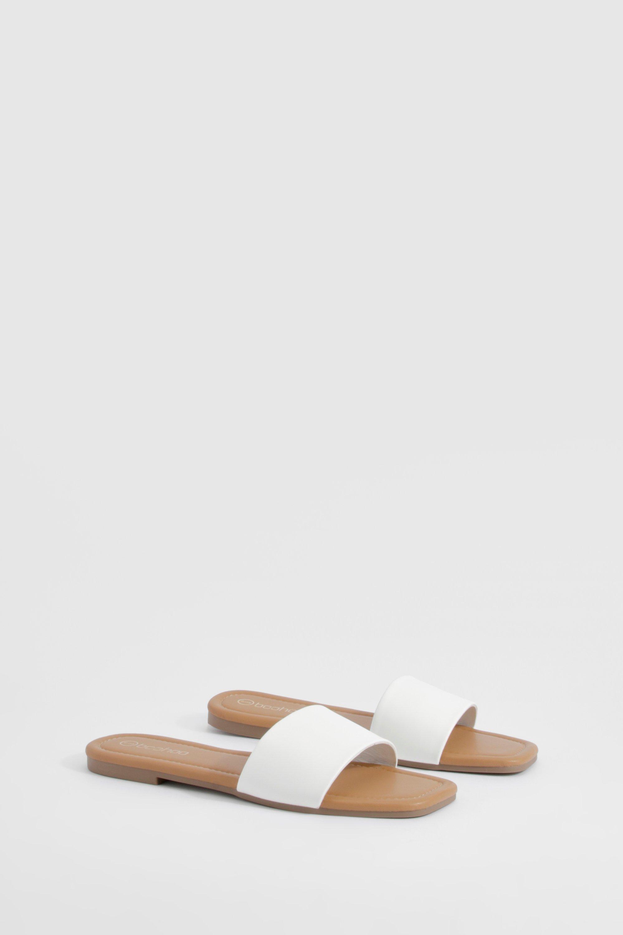 Image of Minimal Mule Sandals, Bianco