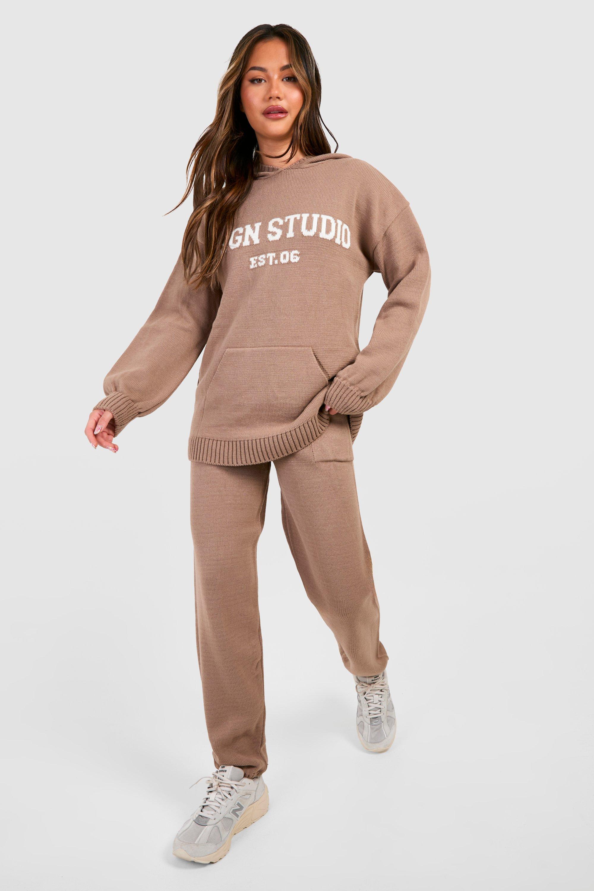 Womens Dsgn Studio Oversized Hoody And Jogger Set - Beige - M, Beige