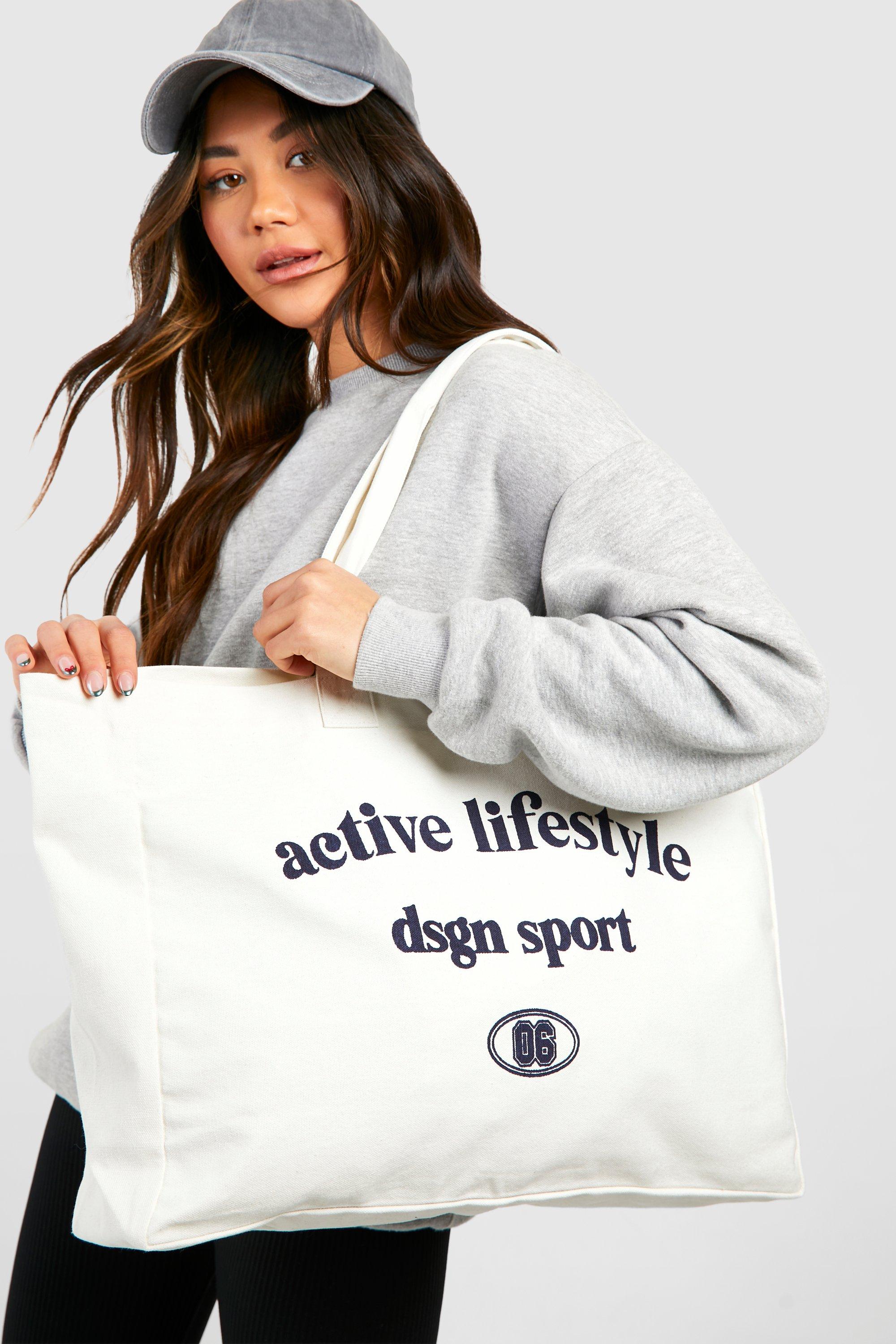 Click to view product details and reviews for Womens Dsgn Studio Active Lifestyle Oversized Canvas Tote Bag White One Size White.