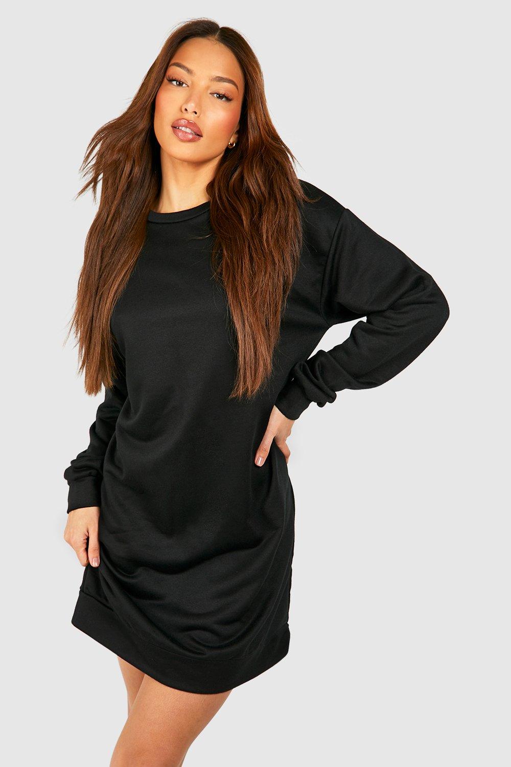 Womens Tall Oversized Sweat Dress - Black - 10, Black