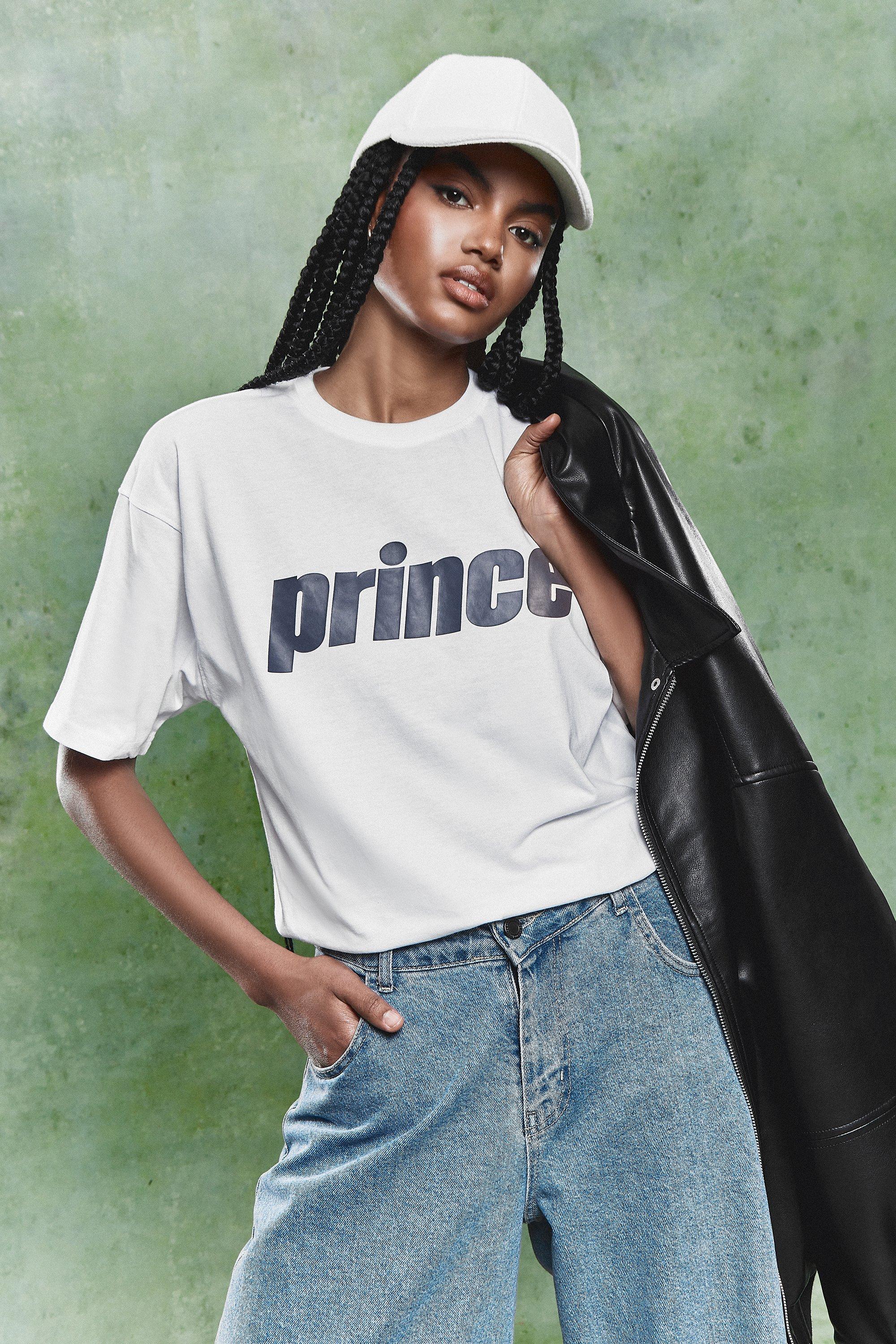 Image of T-shirt oversize con stampa Prince, Bianco