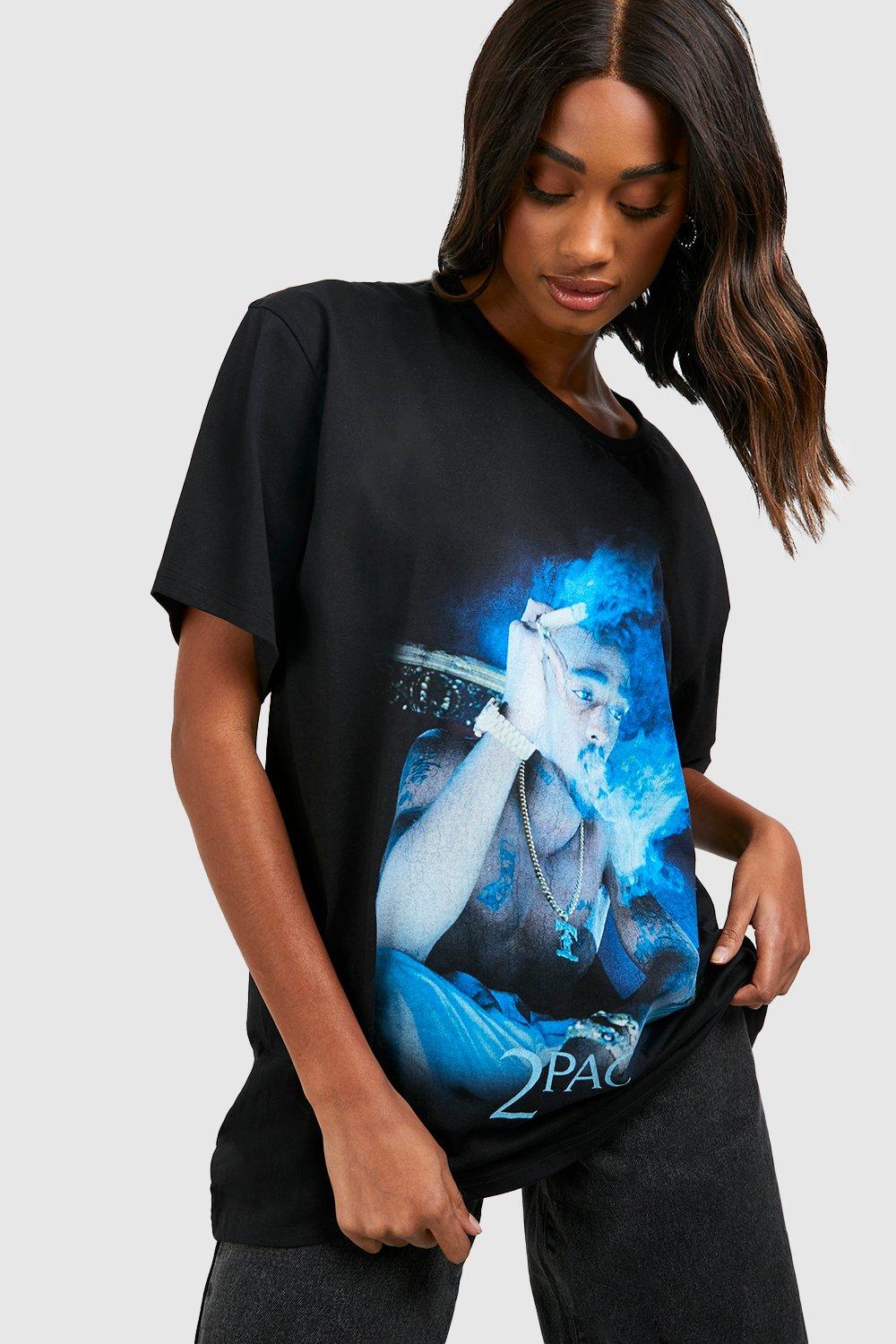 Image of T-shirt oversize ufficiale Tupac, Nero