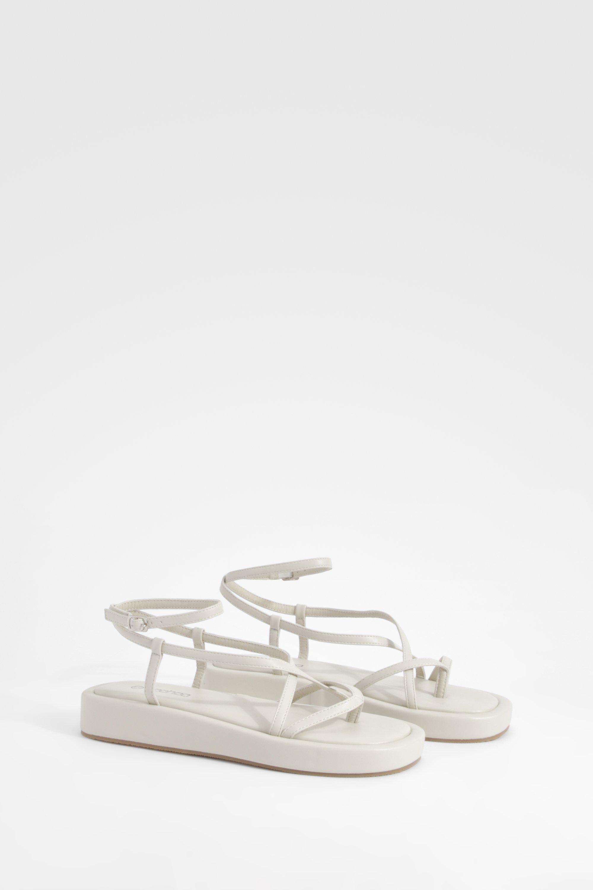 Boohoo Dikke Sandalen Met Dunne Bandjes, Cream