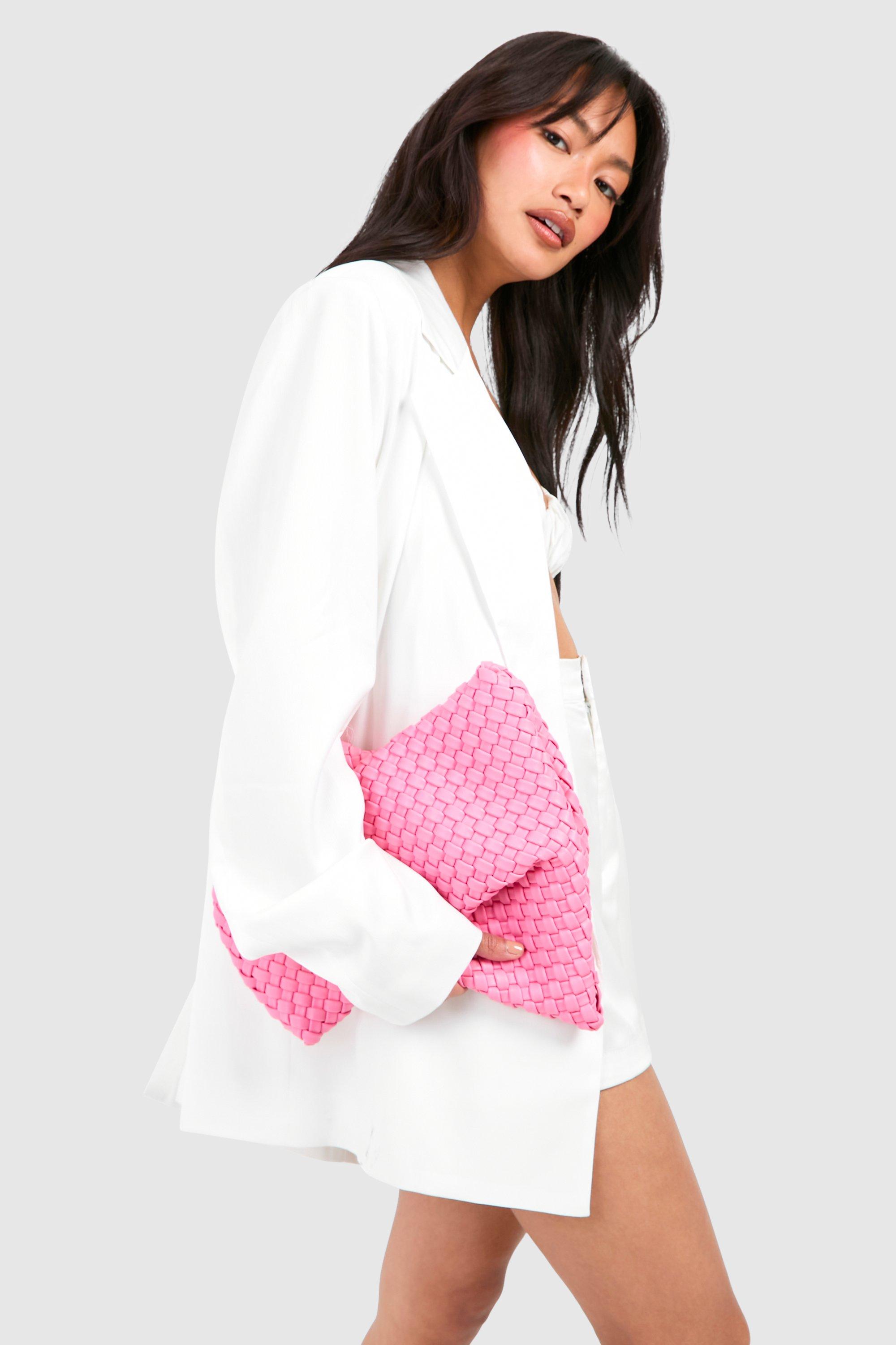 Image of Woven Clutch Bag, Pink
