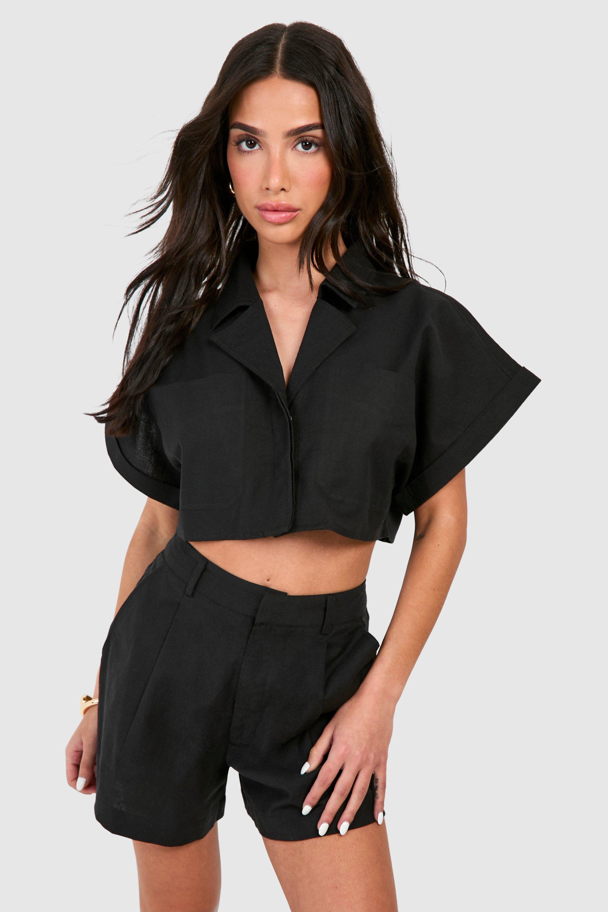 "Petite" - Crop Top - Noir - 34, Noir