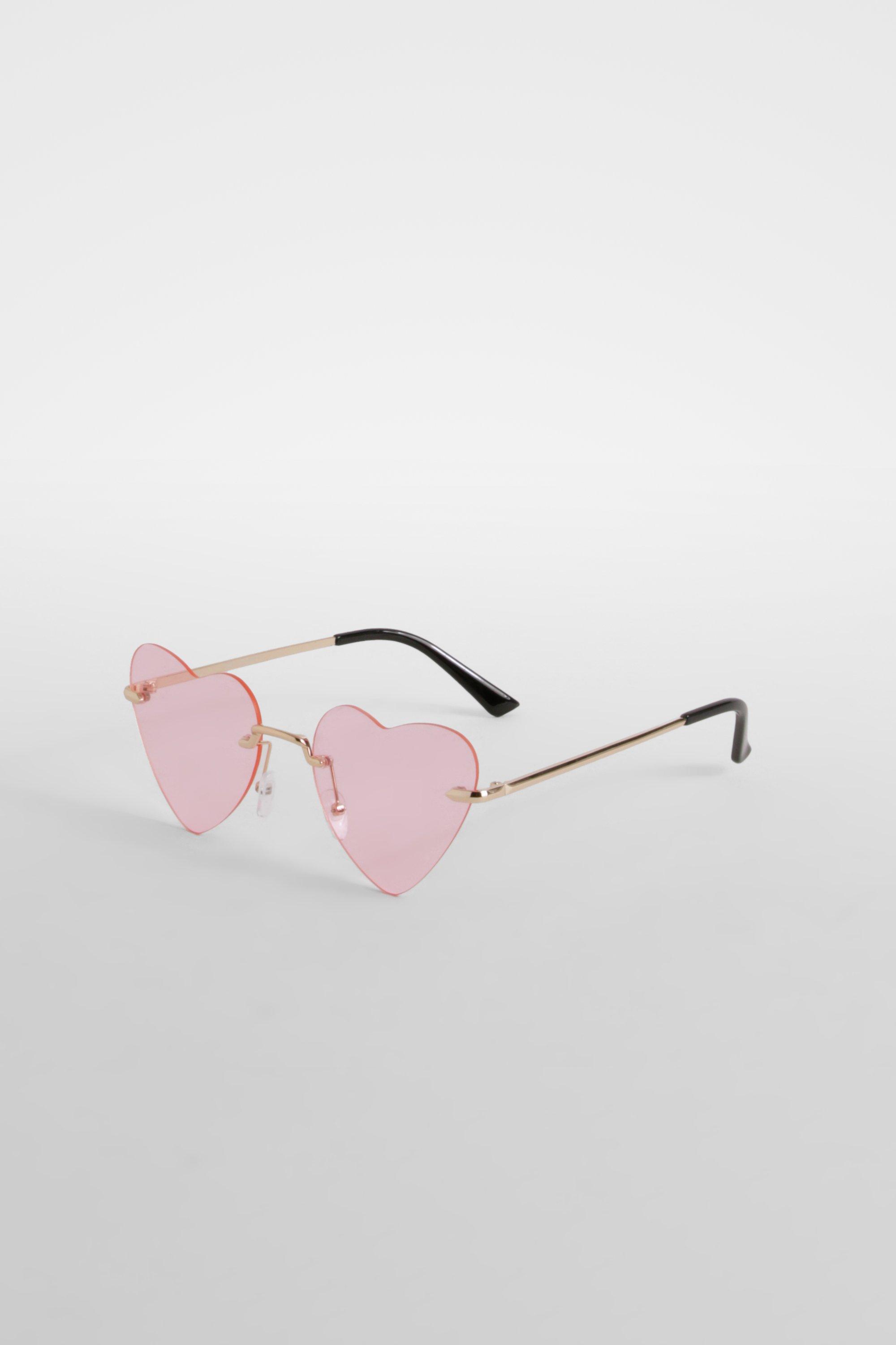 Image of Heart Frame Sunglasses, Pink