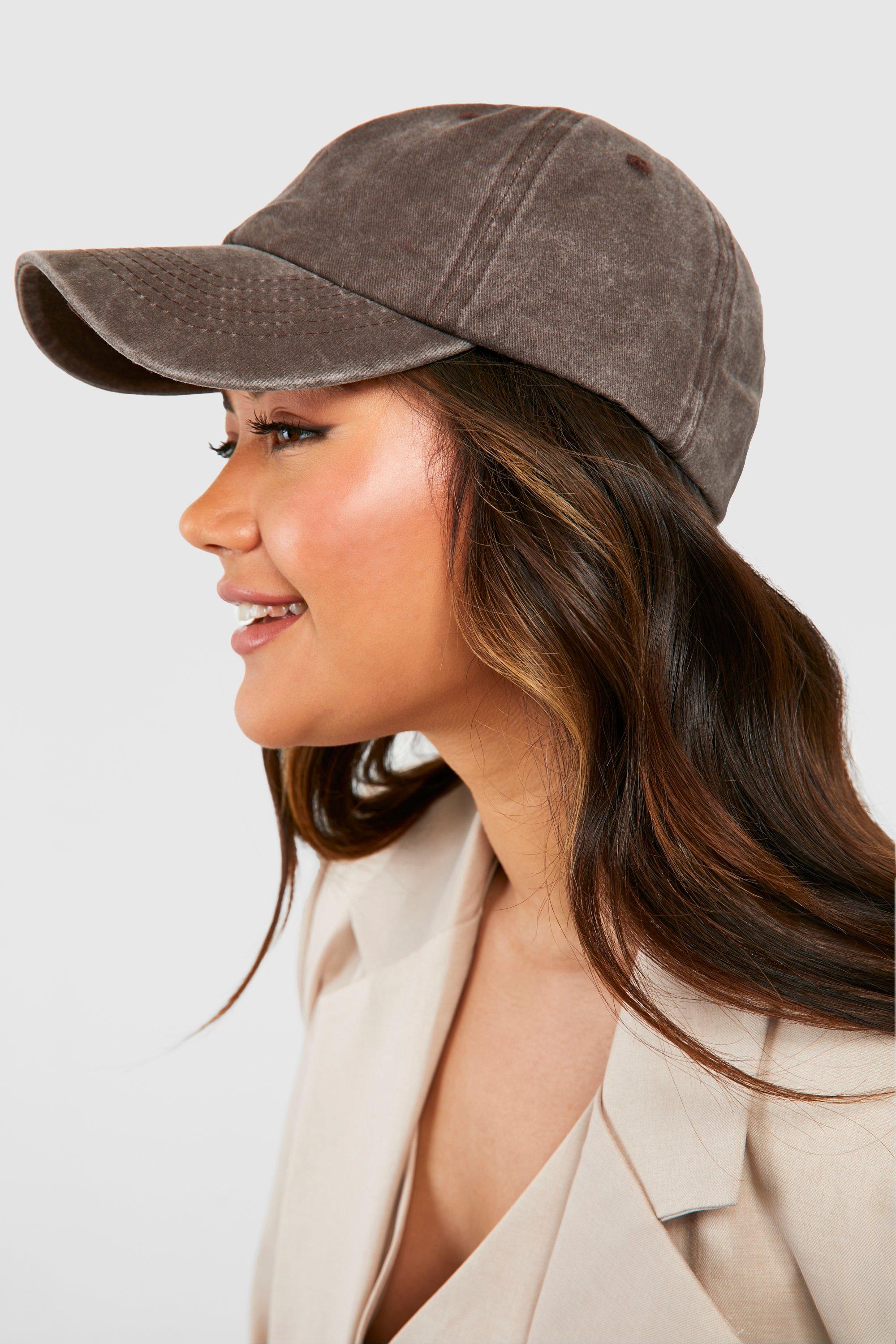 Womens Chocolate Washed Baseball Cap Brown One Size Brown