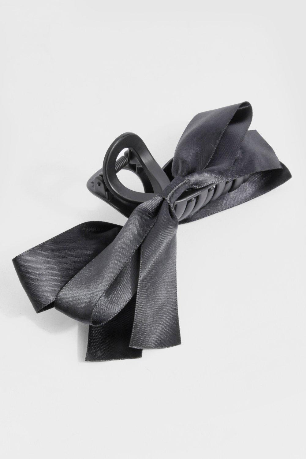 Image of Bow Detail Claw Clip, Nero
