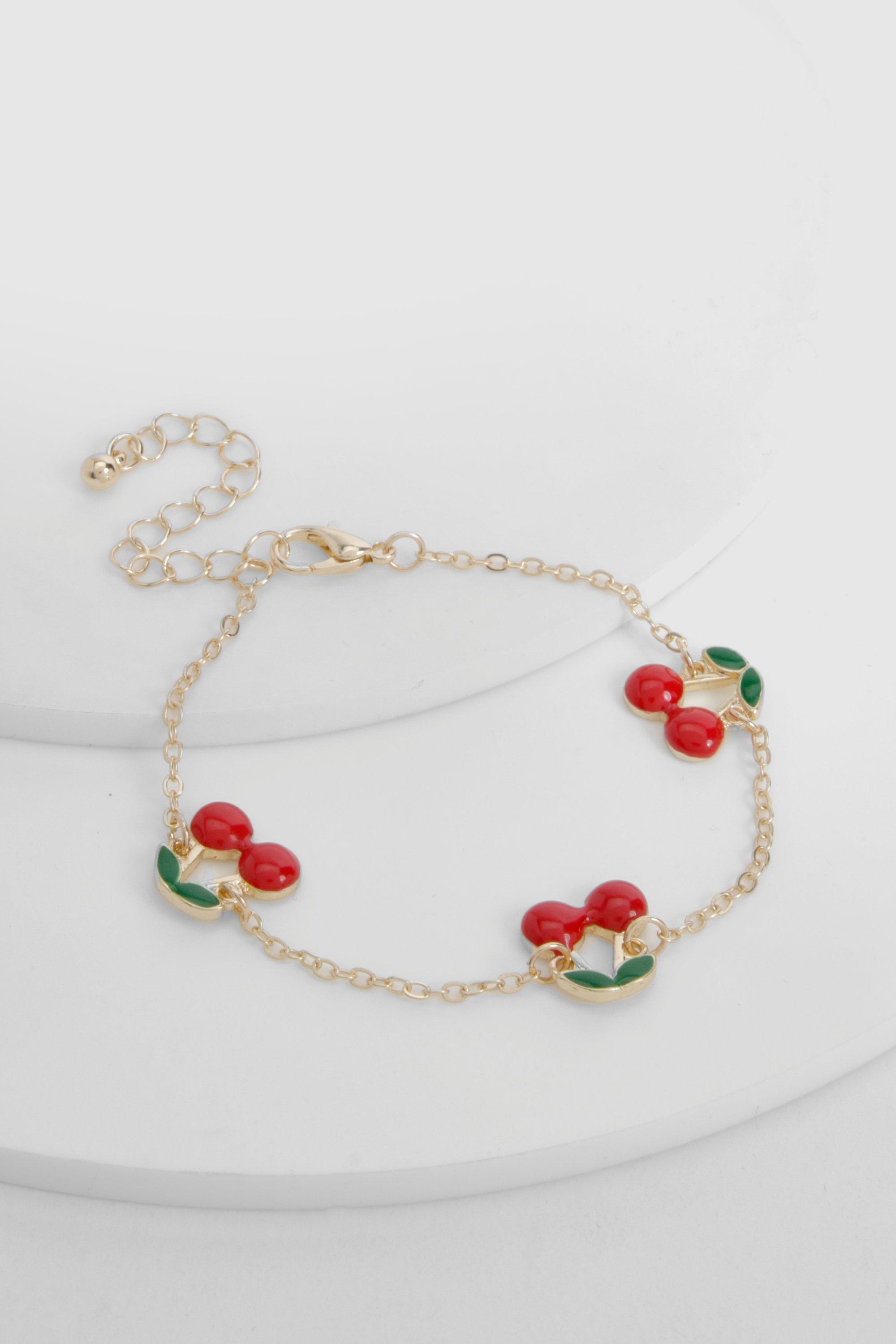 Image of Scattered Cherry Chain Bracelet, Metallics