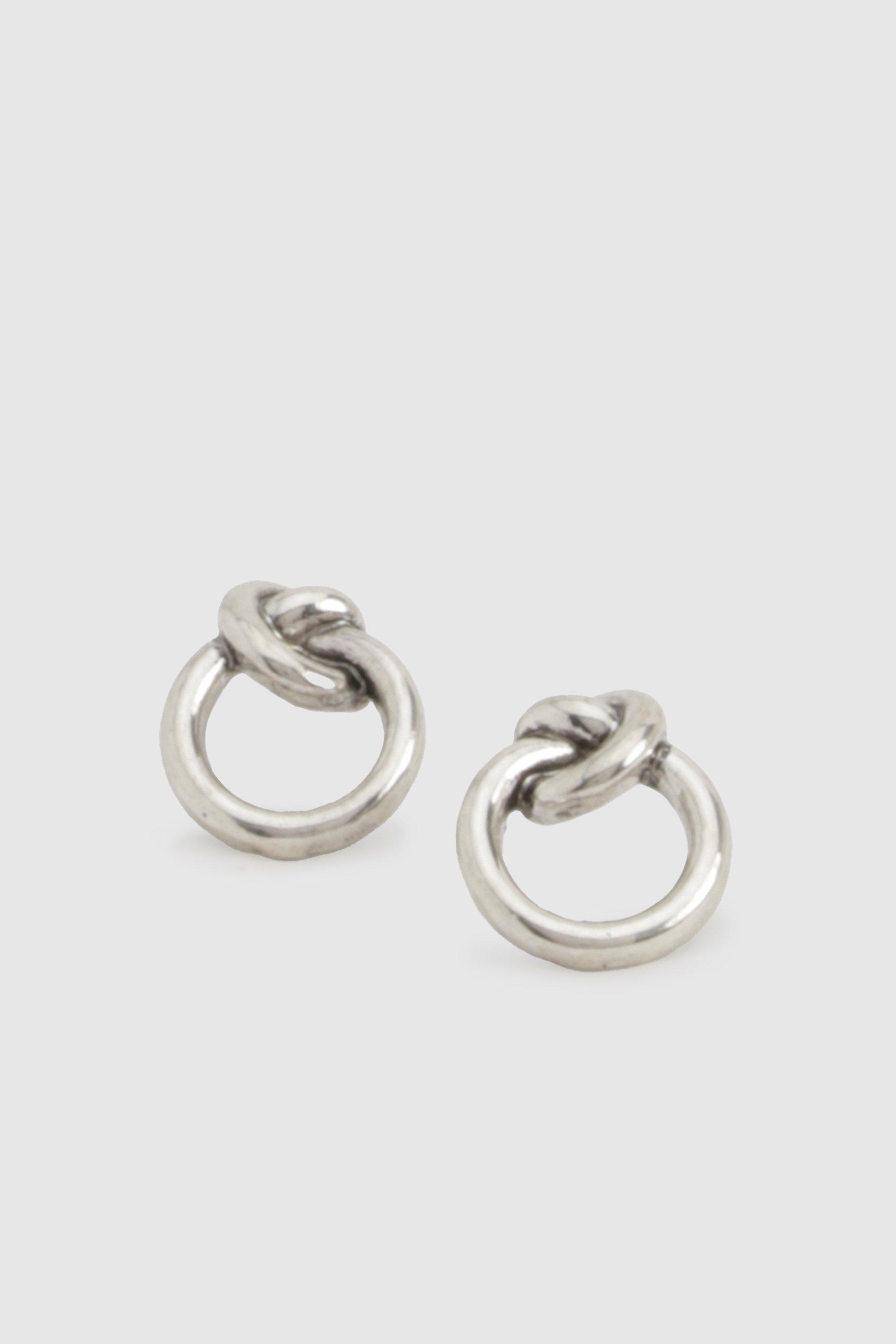 Image of Knot Detail Stud Earrings, Grigio