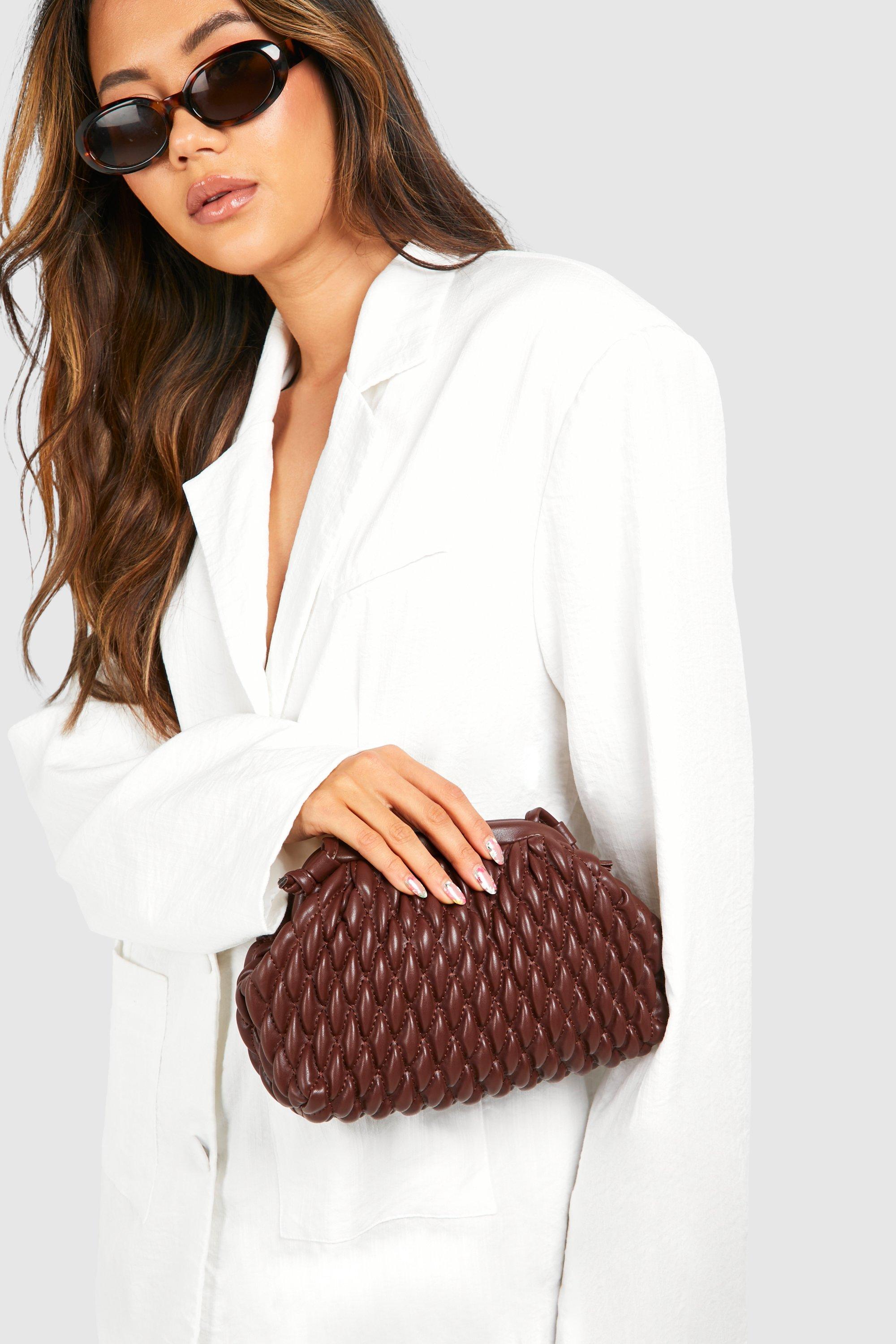 Image of Woven Clutch Bag, Brown