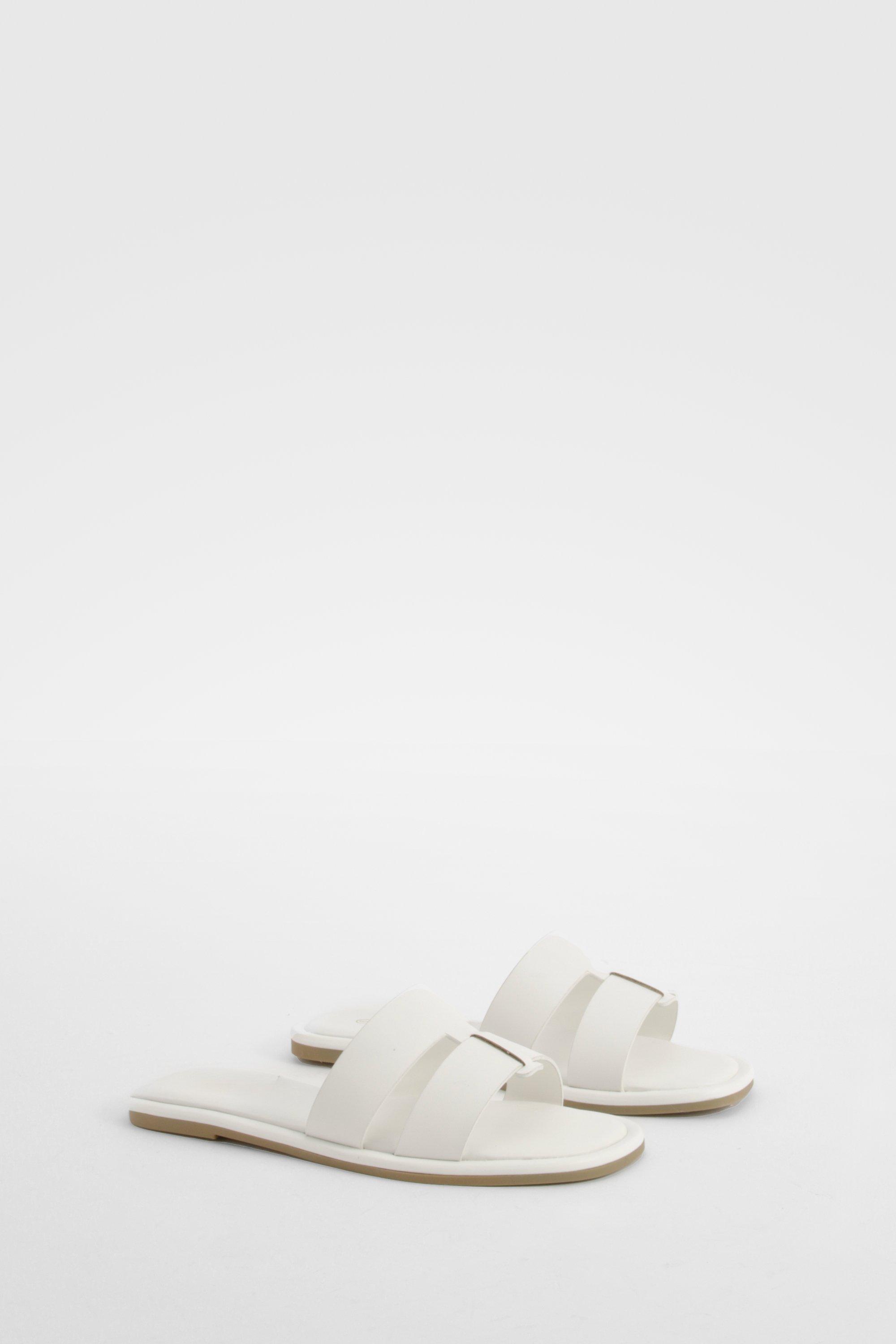 Image of Woven Mule Sandals, Bianco