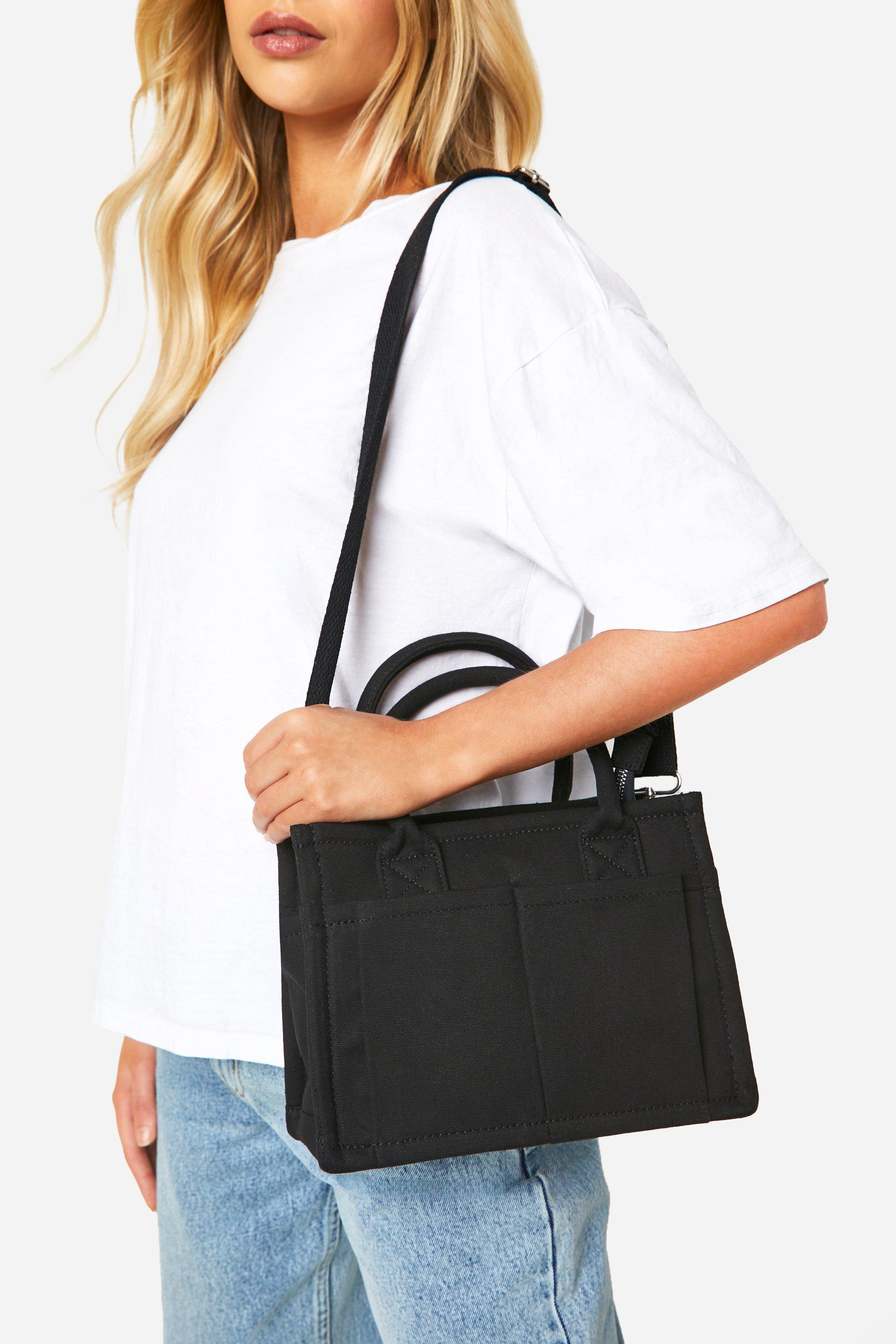 Image of Canvas Front Pocket Tote Bag, Nero
