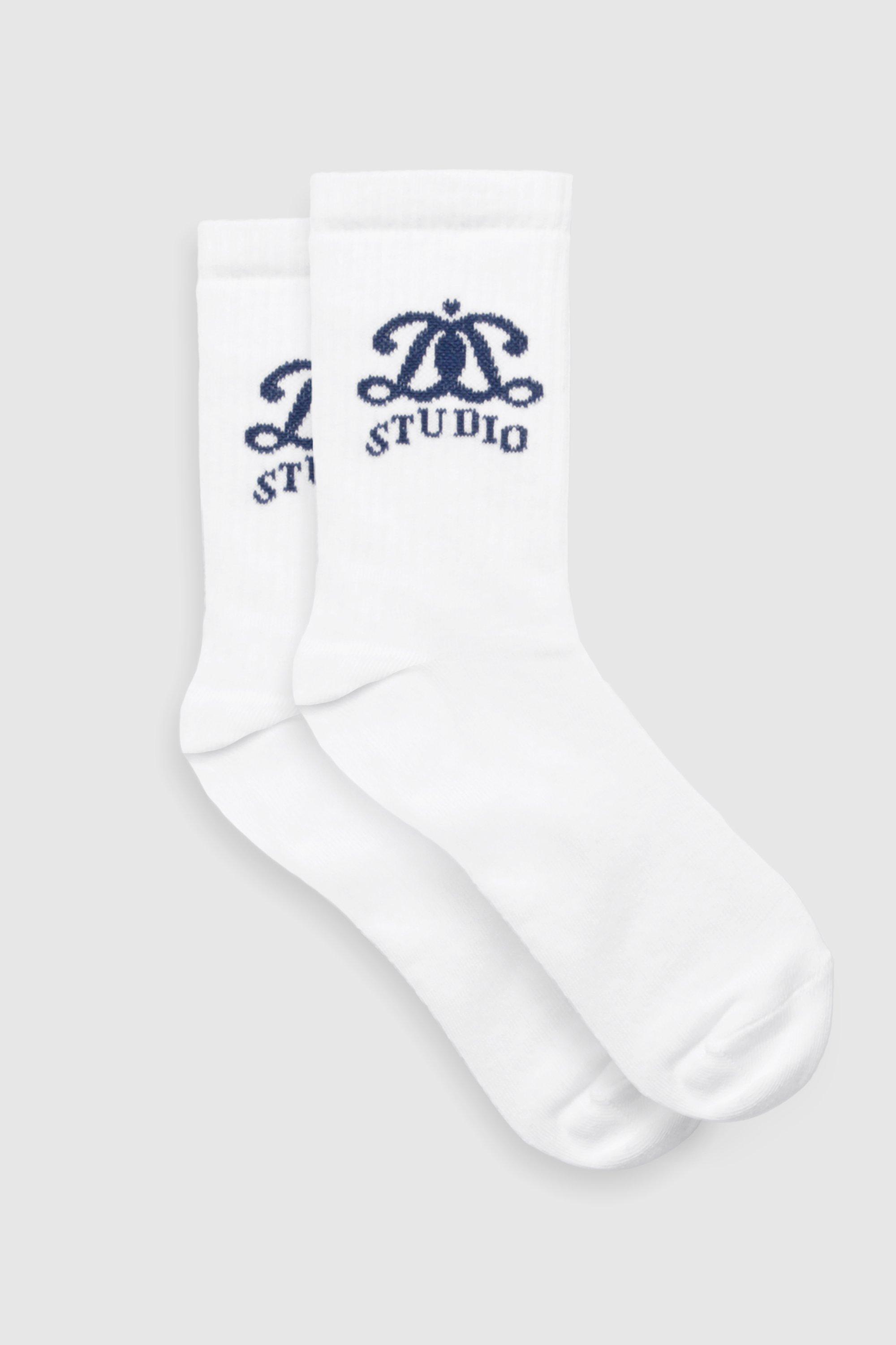 Image of Single Dsgn Studio Sports Sock, Bianco