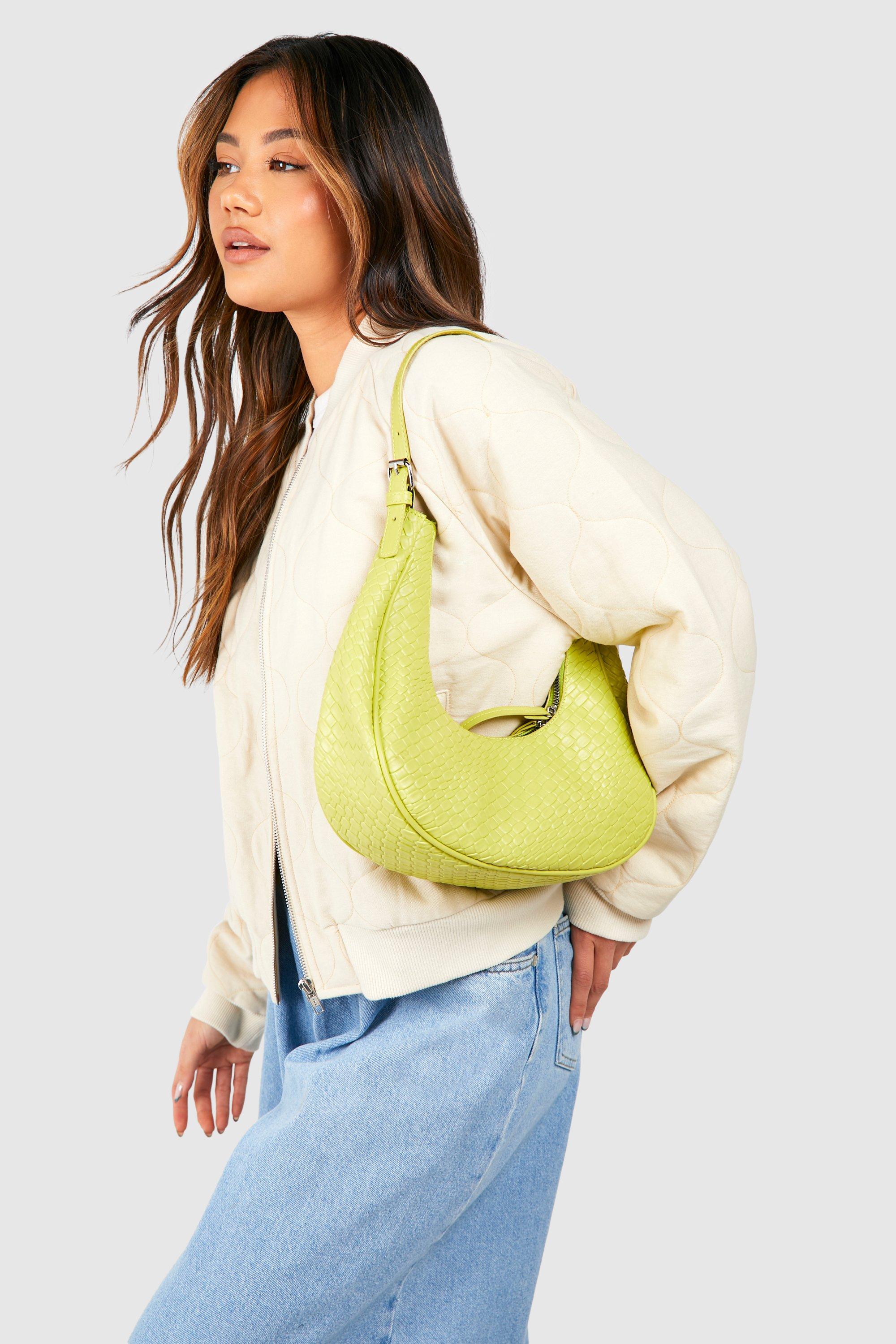 Image of Croc Curved Shoulder Bag, Verde