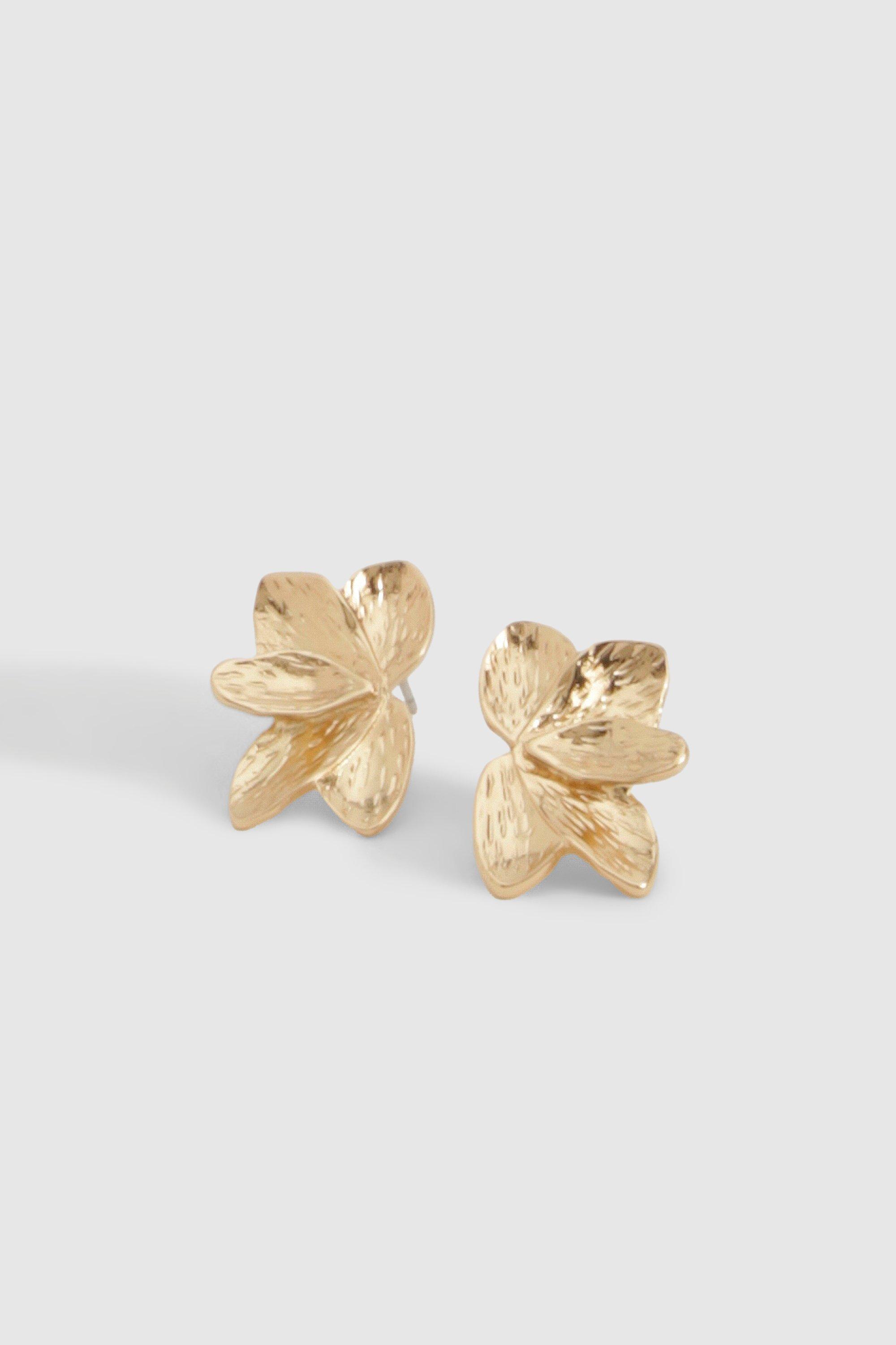Image of Floral Statement Earrings, Metallics