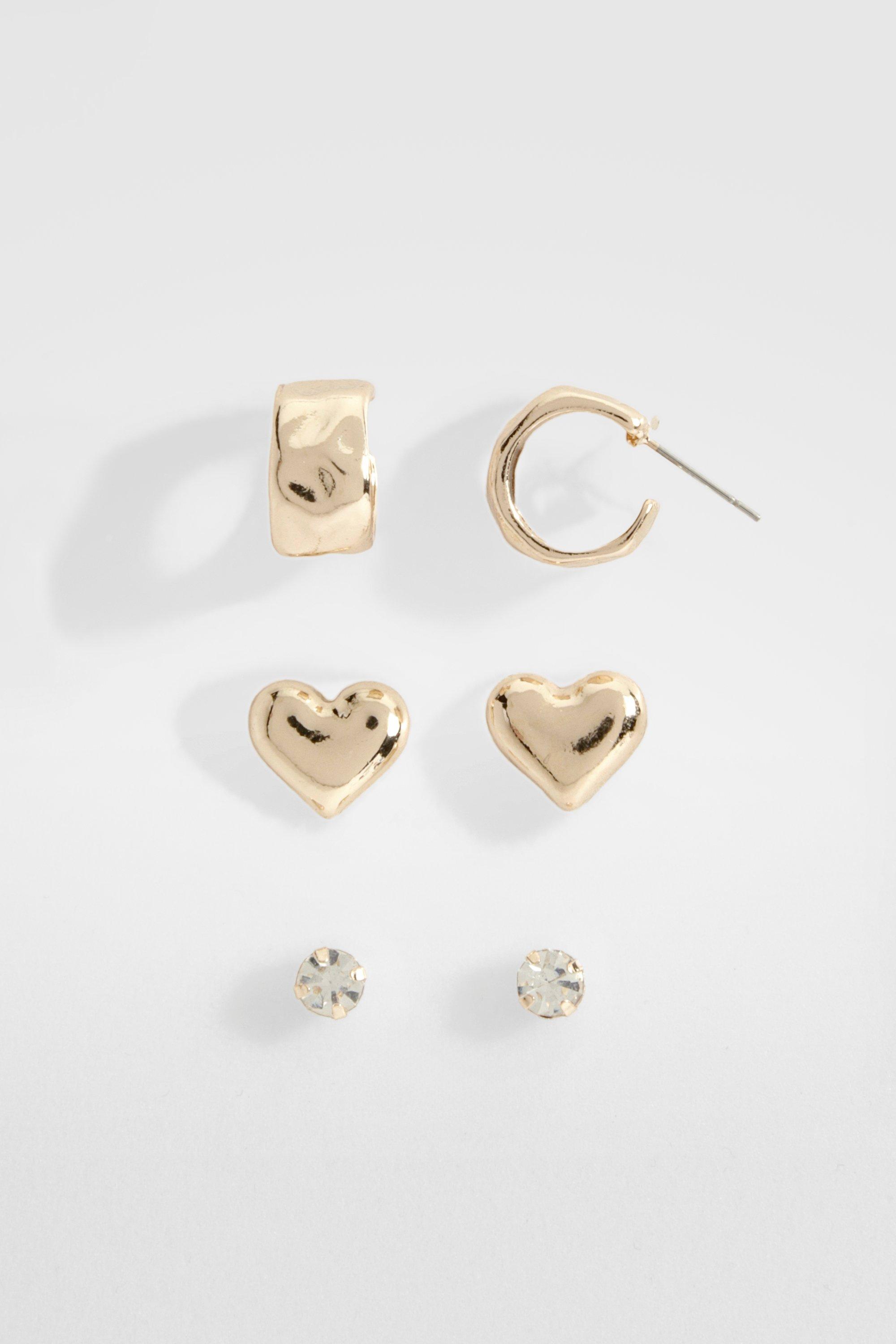 Image of Heart Multipack Earrings, Metallics