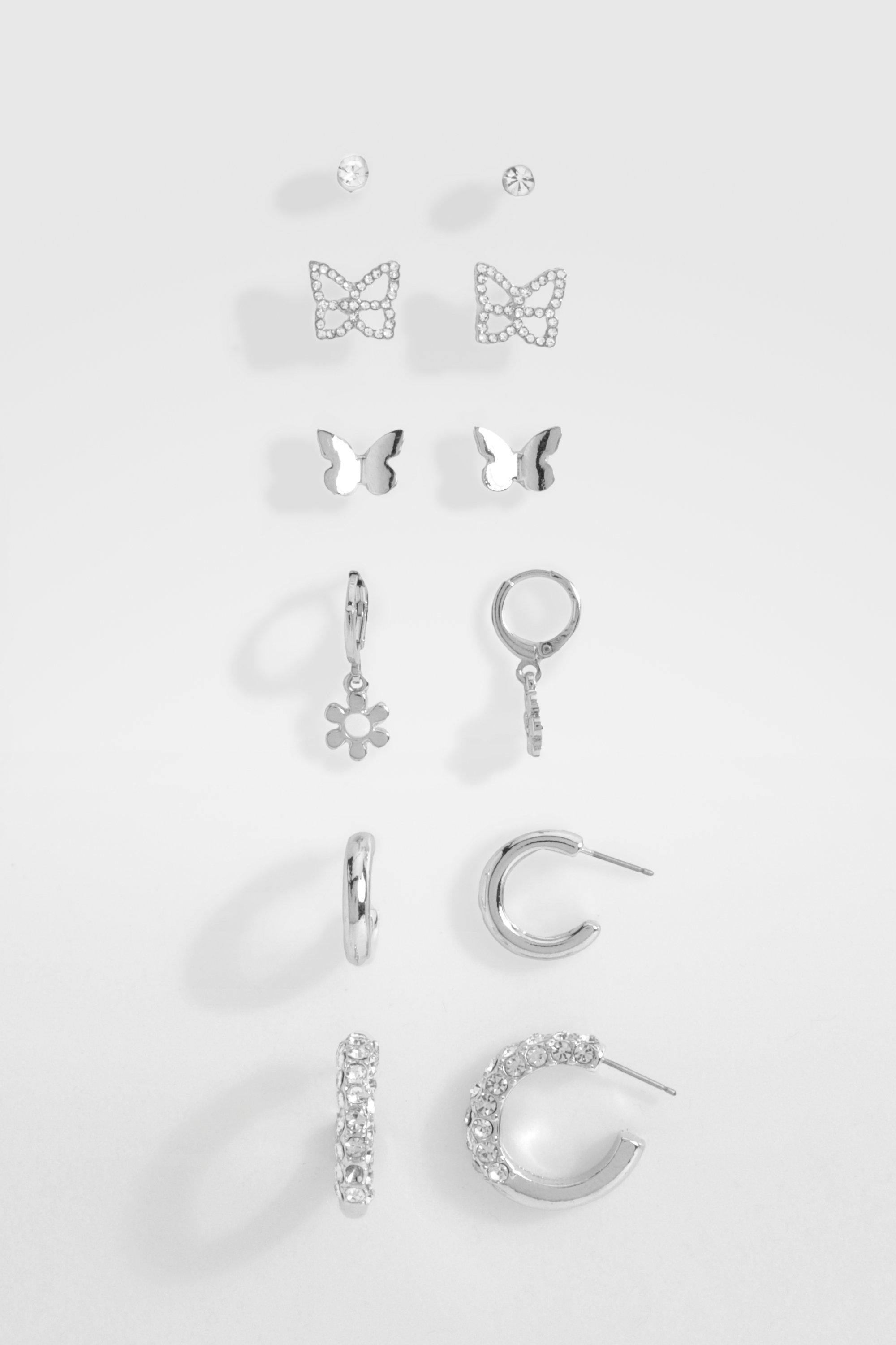 Image of Butterfly Multipack Earrings, Grigio