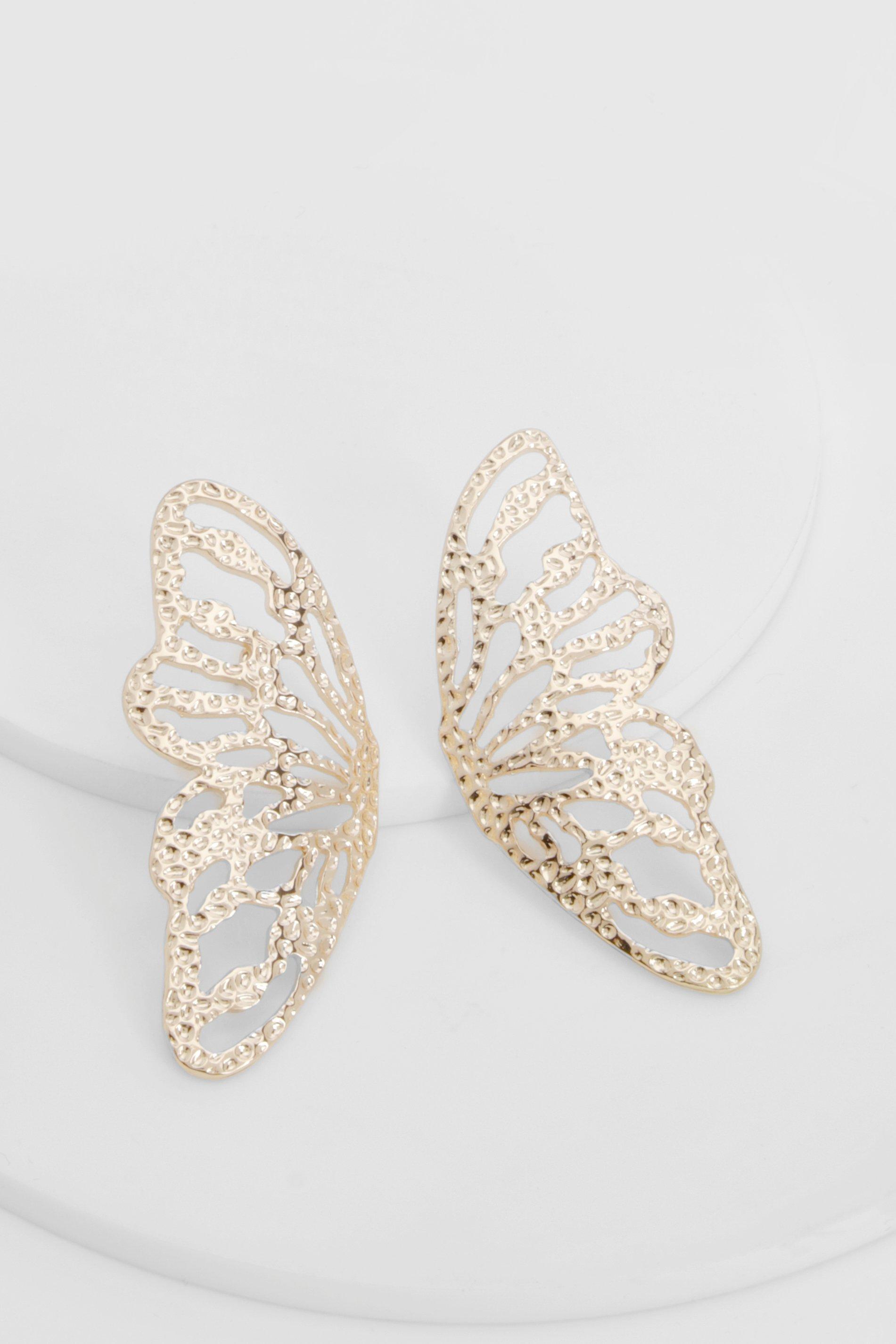 Image of Butterfly Statement Stud Earrings, Metallics