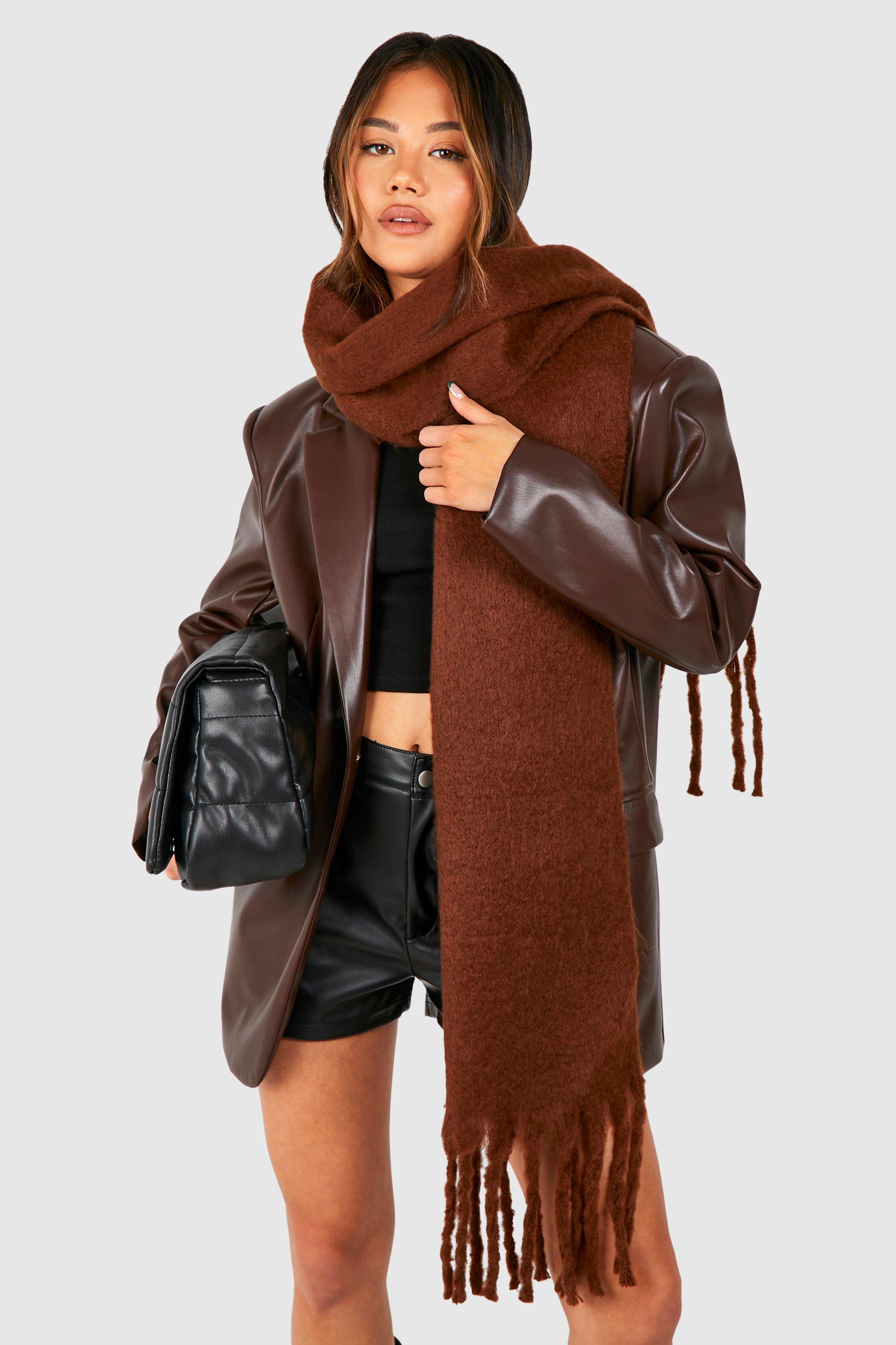 Click to view product details and reviews for Womens Chunky Tassel Fringe Blanket Scarf Brown One Size Brown.