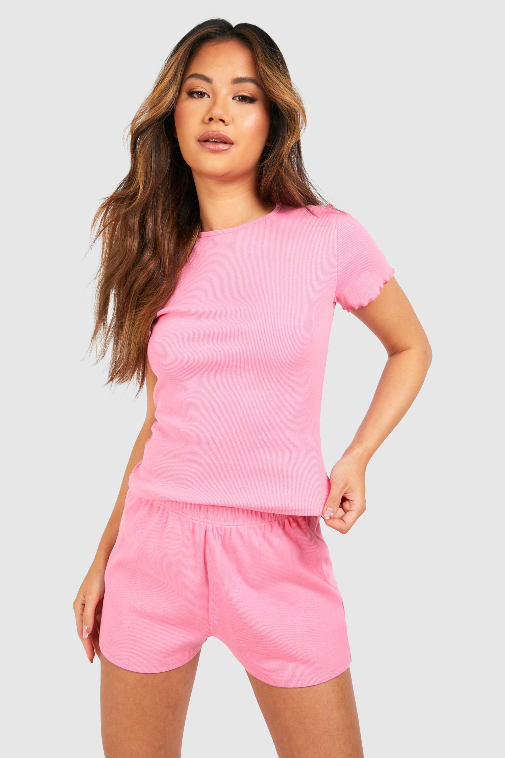 Image of Rib Lounge T Shirt, Pink
