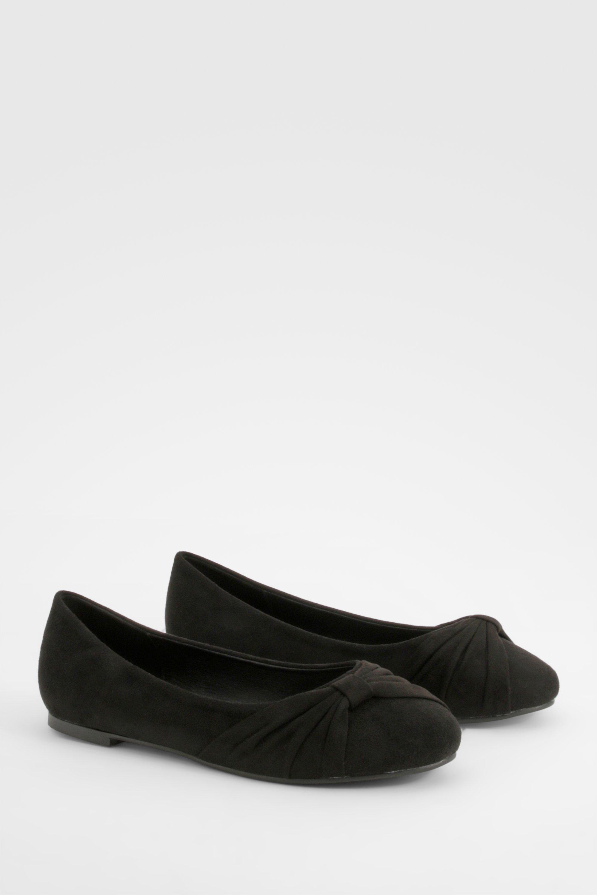 Image of Ballerine a calzata ampia con dettagli attorcigliati, Nero