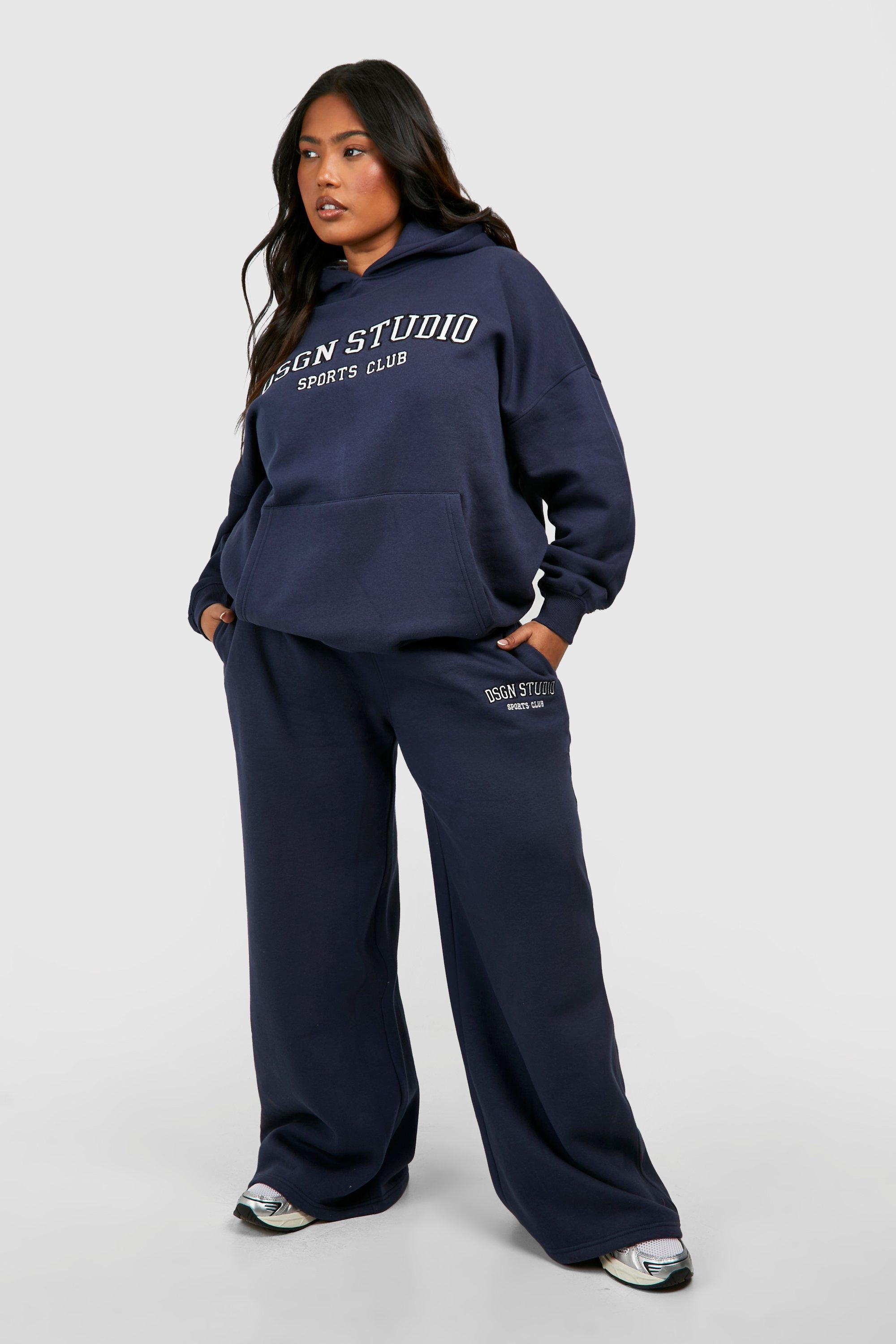 Womens Plus Dsgn Studio Applique Straight Leg Jogger - Navy - 28, Navy