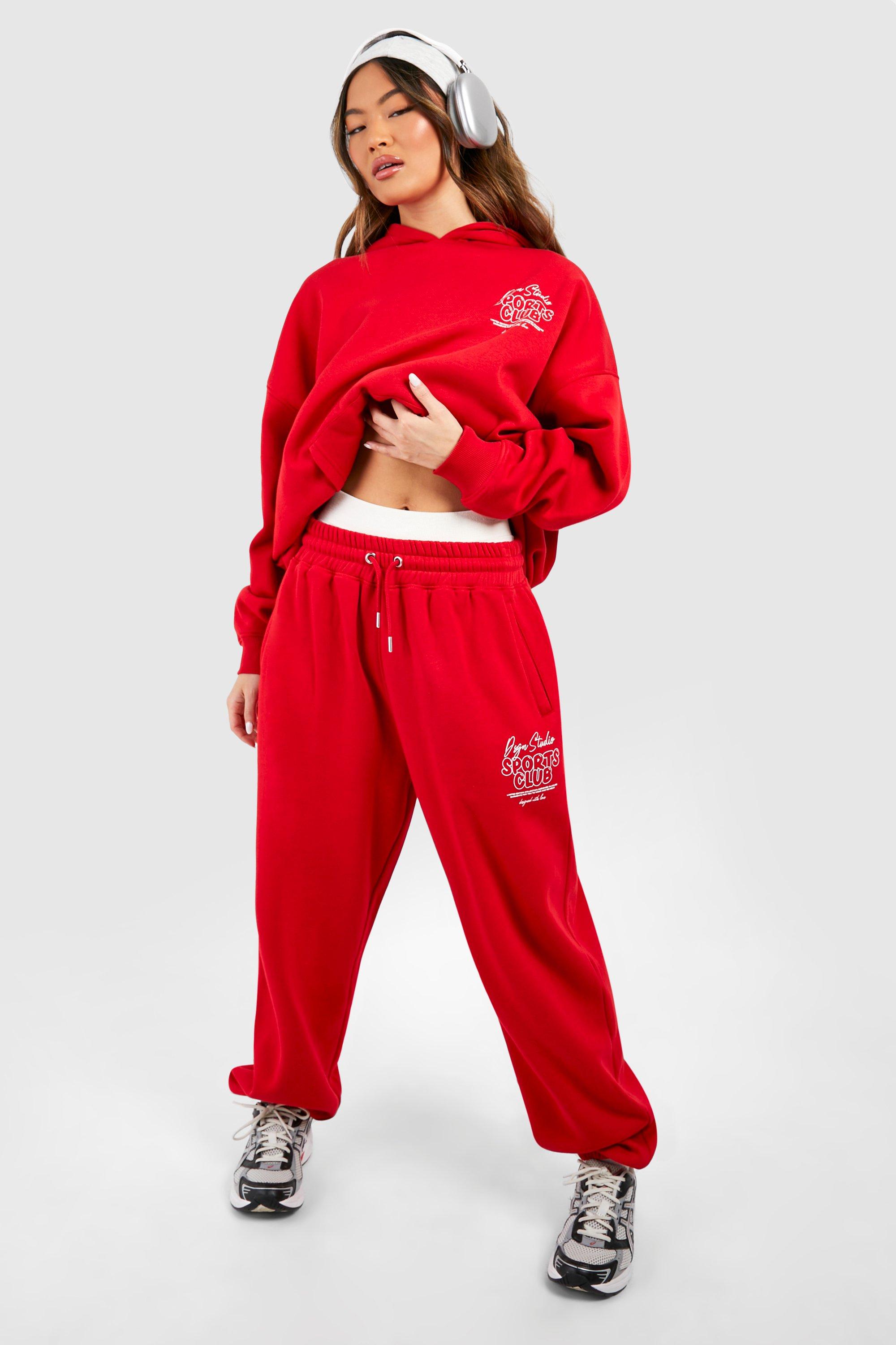 Womens Dsgn Studio Bubble Print Oversized Jogger - Red - M, Red