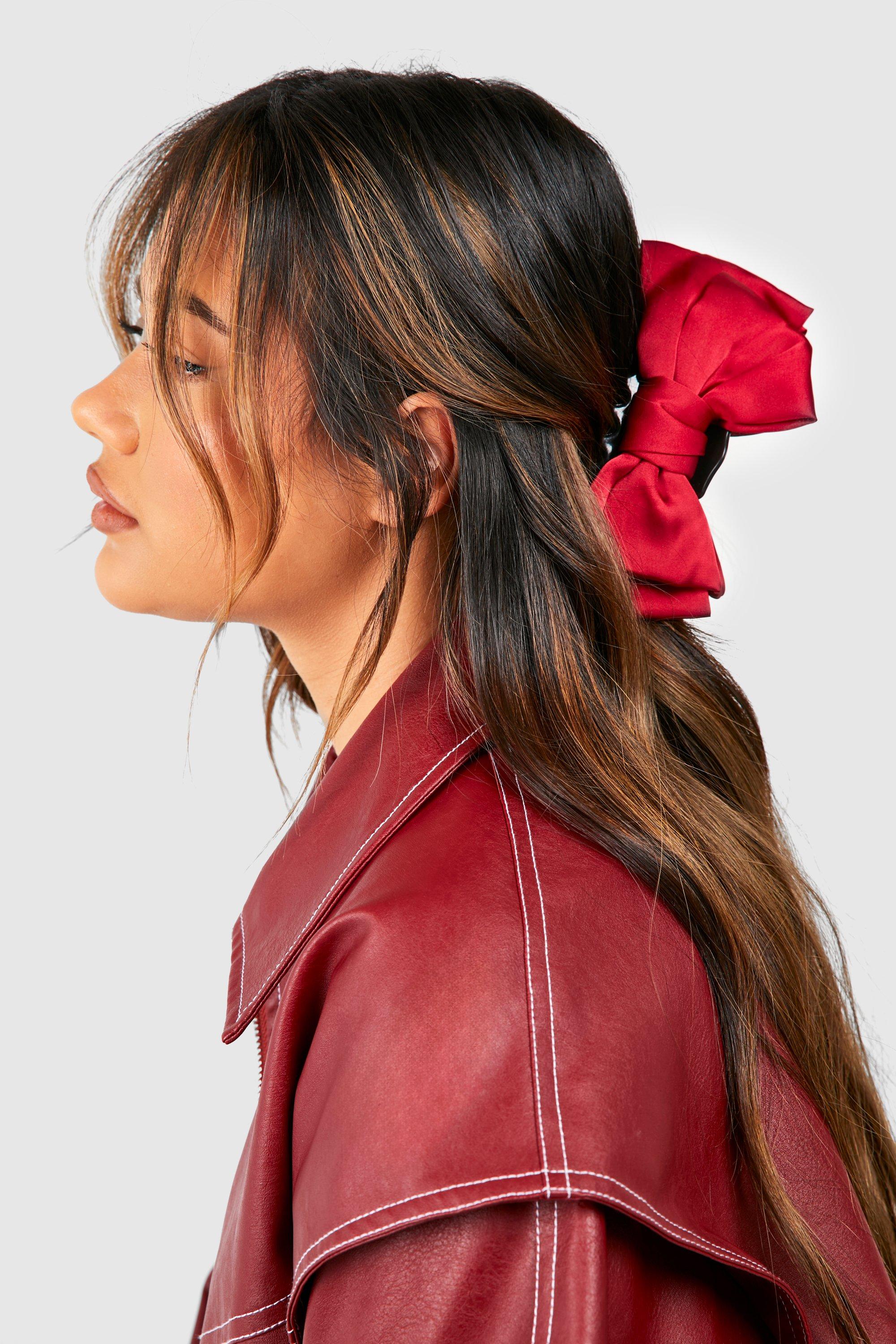 Click to view product details and reviews for Womens Red Double Bow Claw Clip One Size Red.