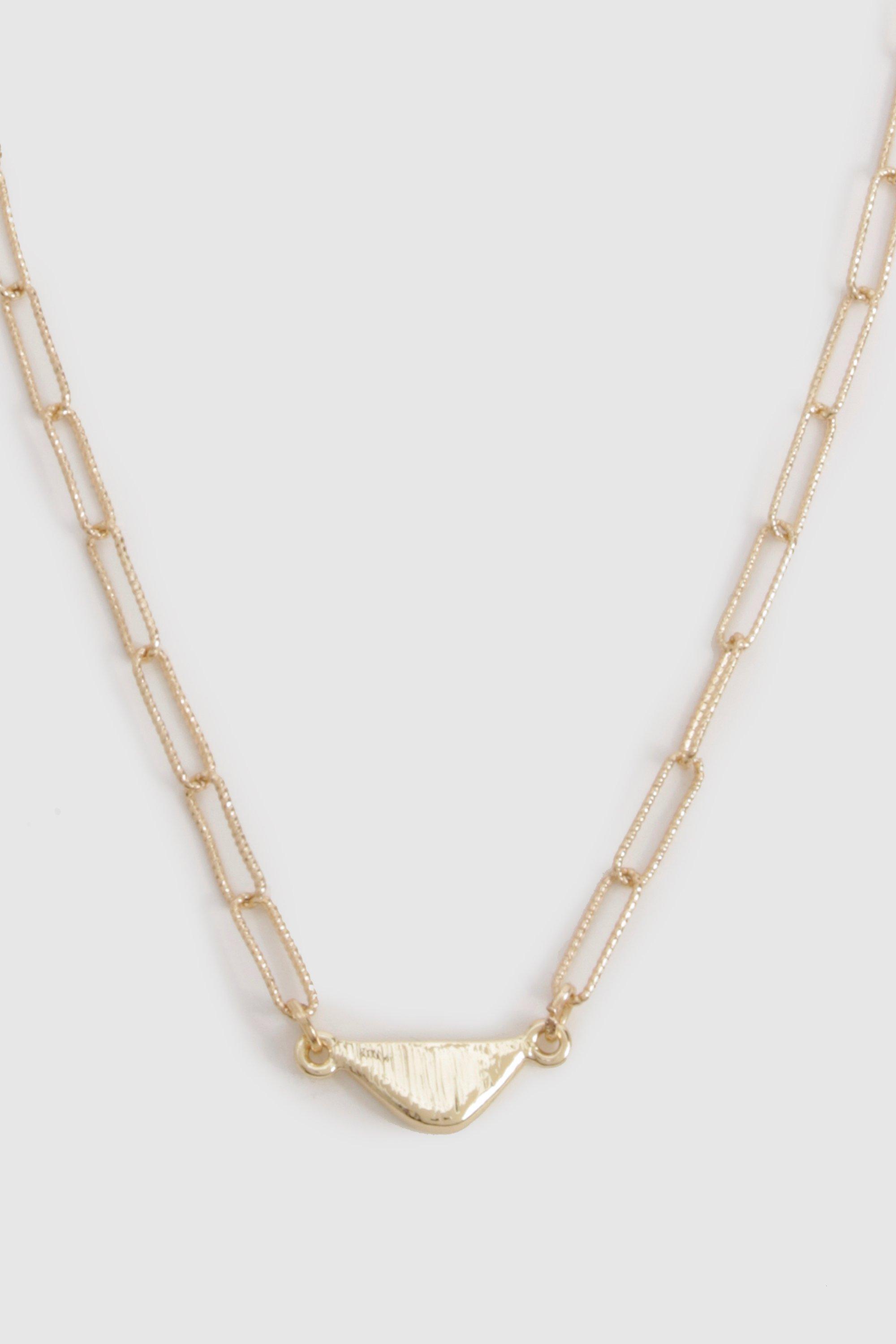 Womens Triangle Detail Chain Link Necklace - Gold - One Size, Gold