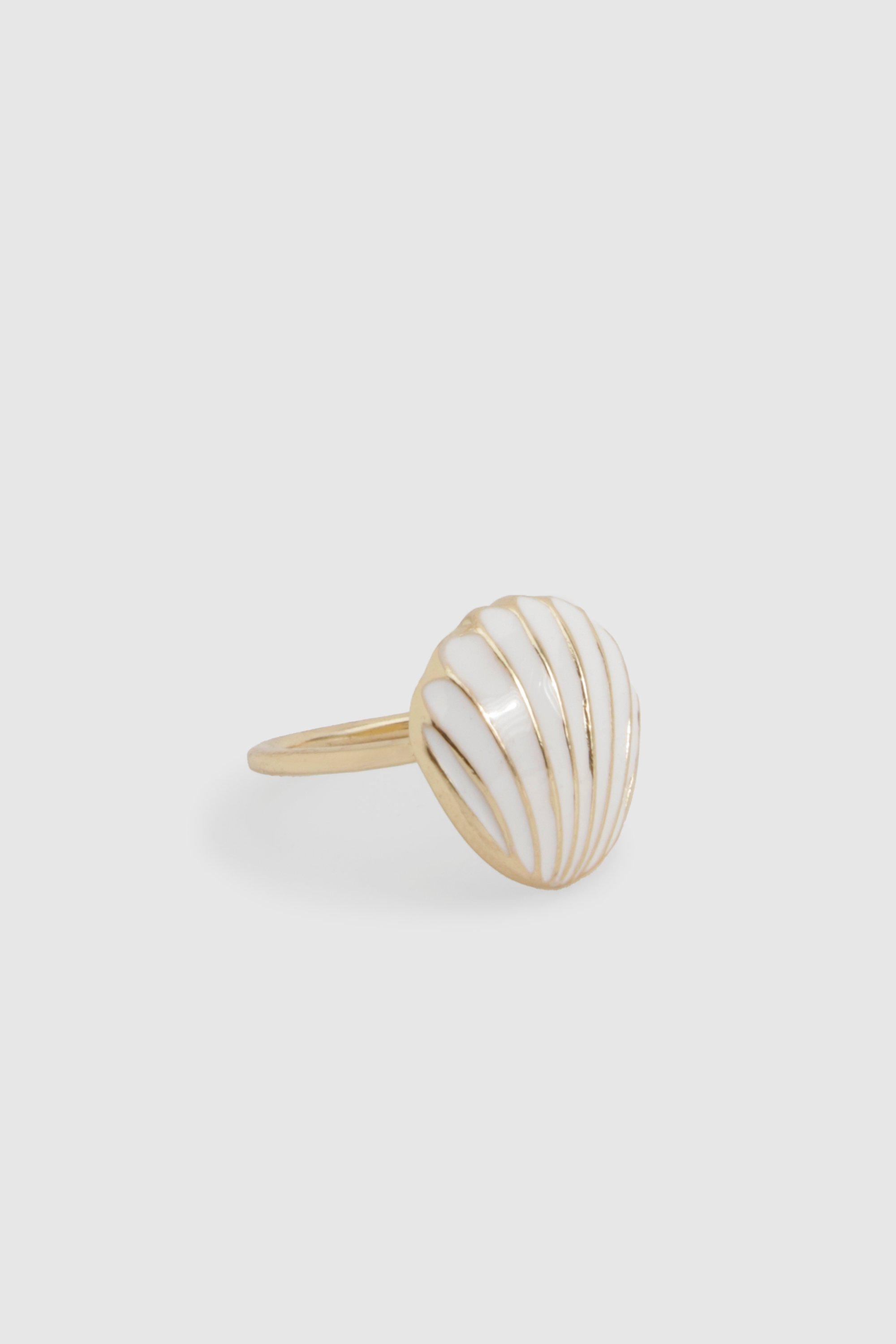 Womens Shell Statement Ring - Gold - One Size, Gold