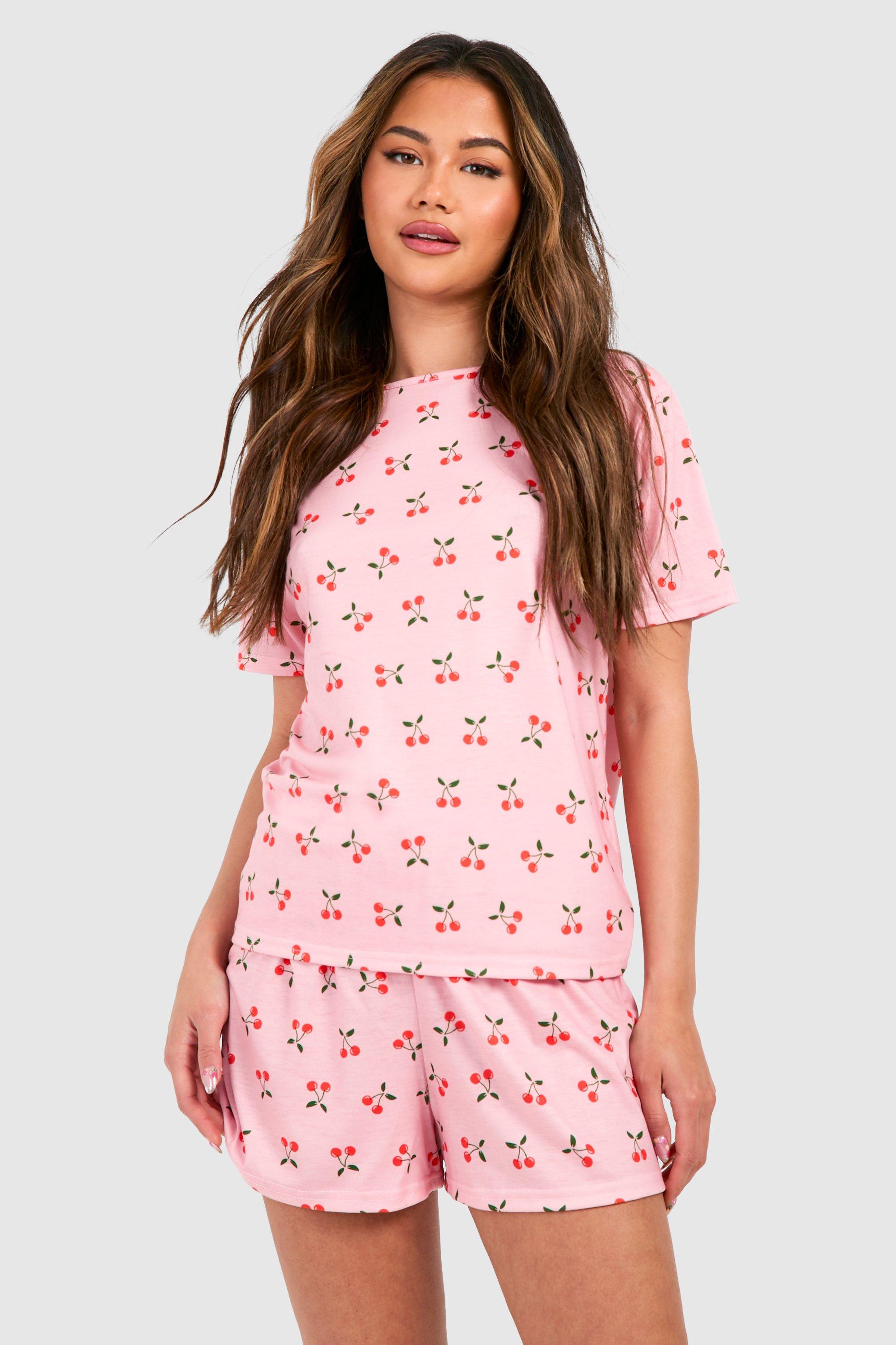 Image of Cherry Short Pyjama Set, Pink