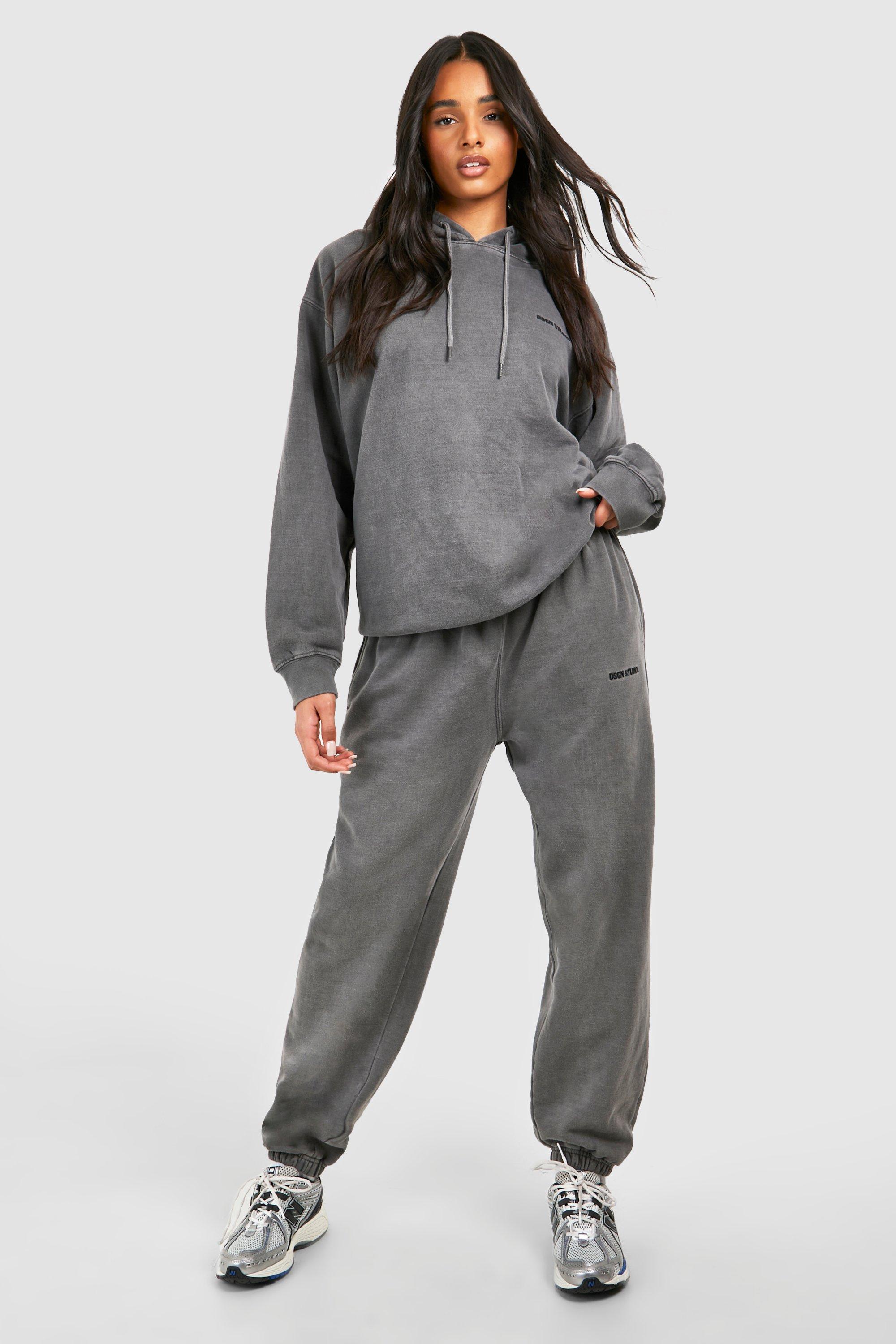 Womens Tall Dsgn Studio Acid Wash Tracksuit - Grey - 8, Grey