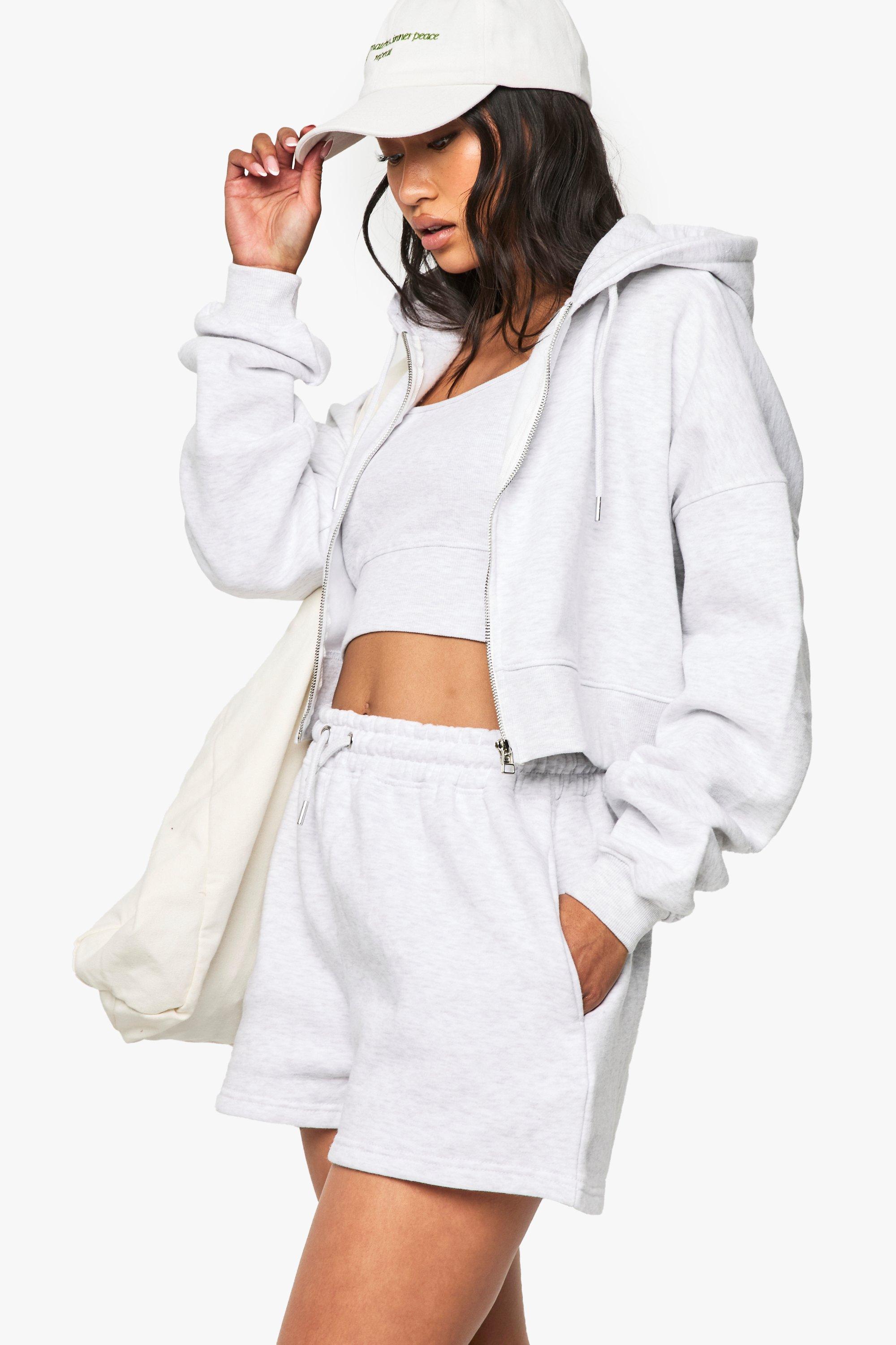 Survetement Avec Crop Top Zippe - Gris - Xl, Gris